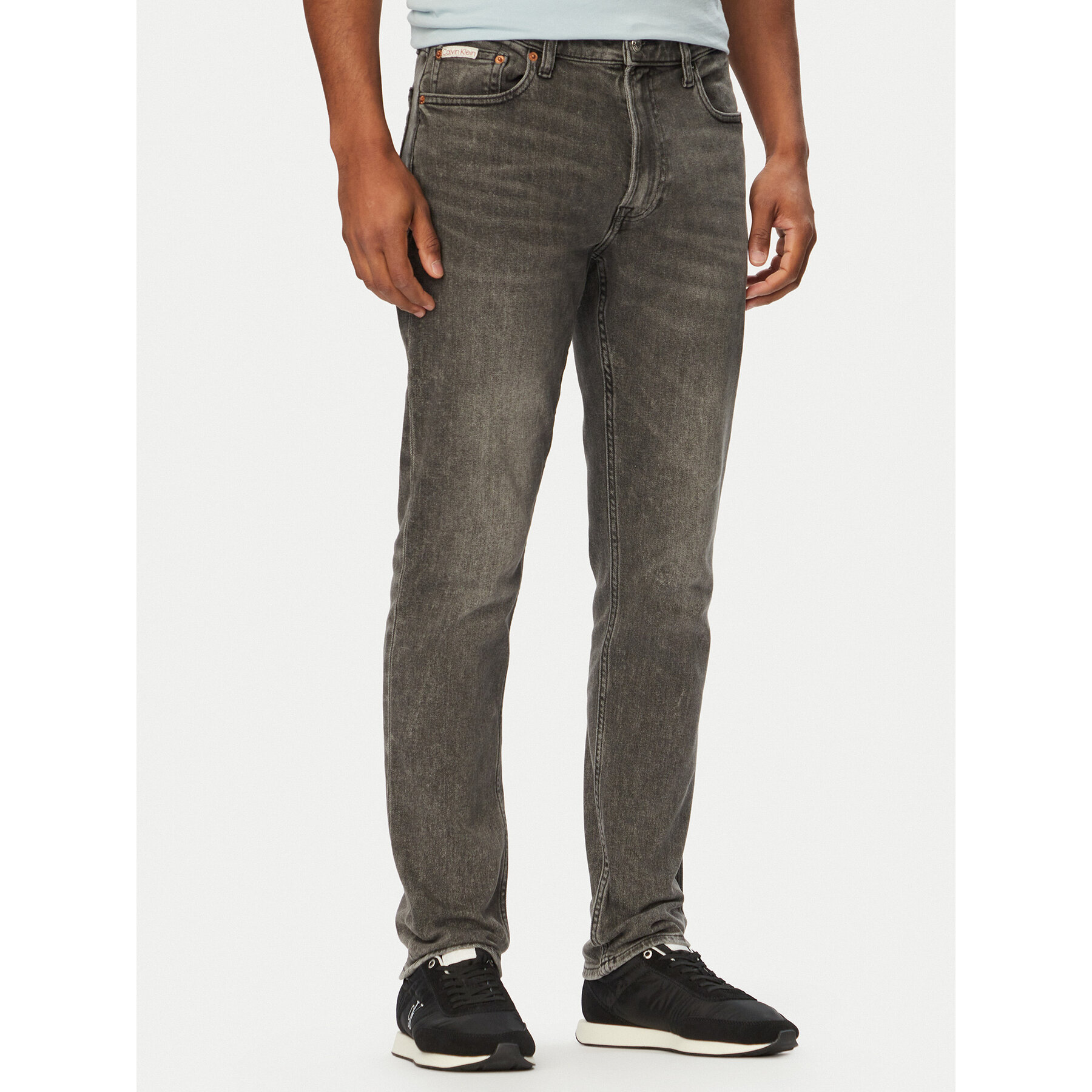 Calvin Klein Jeans Jeansy LV04RG709G Szary ciemny Slim Fit