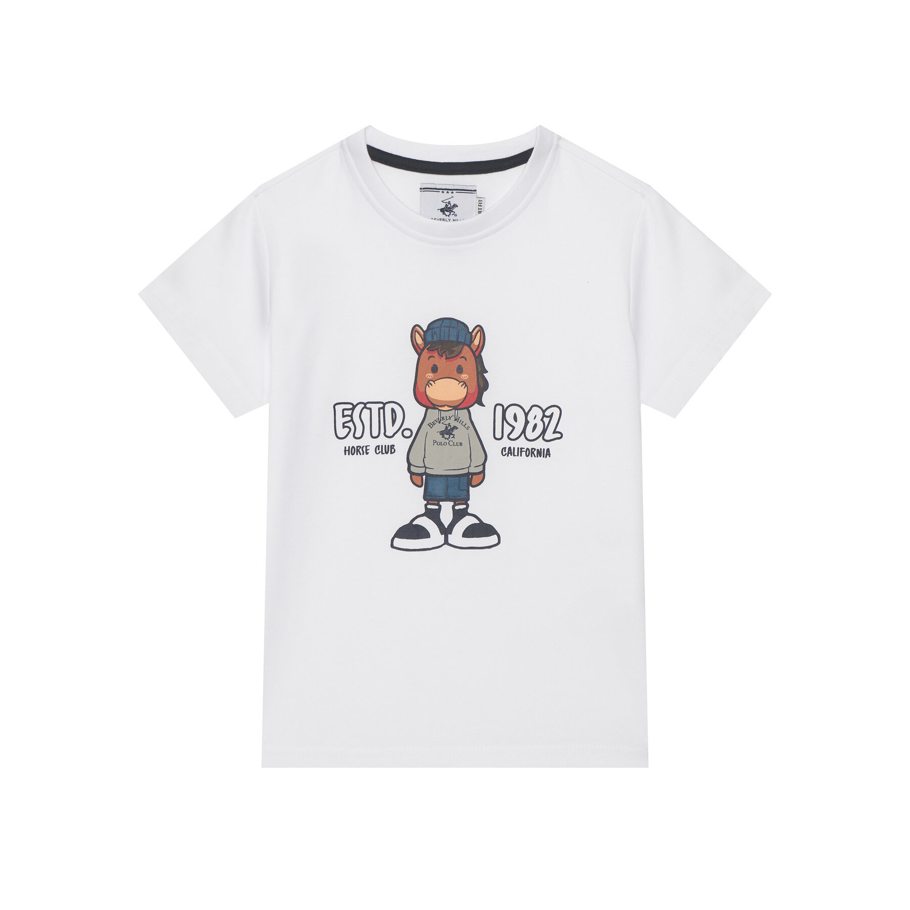 Beverly Hills Polo Club T-Shirt P-SS26B-TS0135 Biały Regular Fit