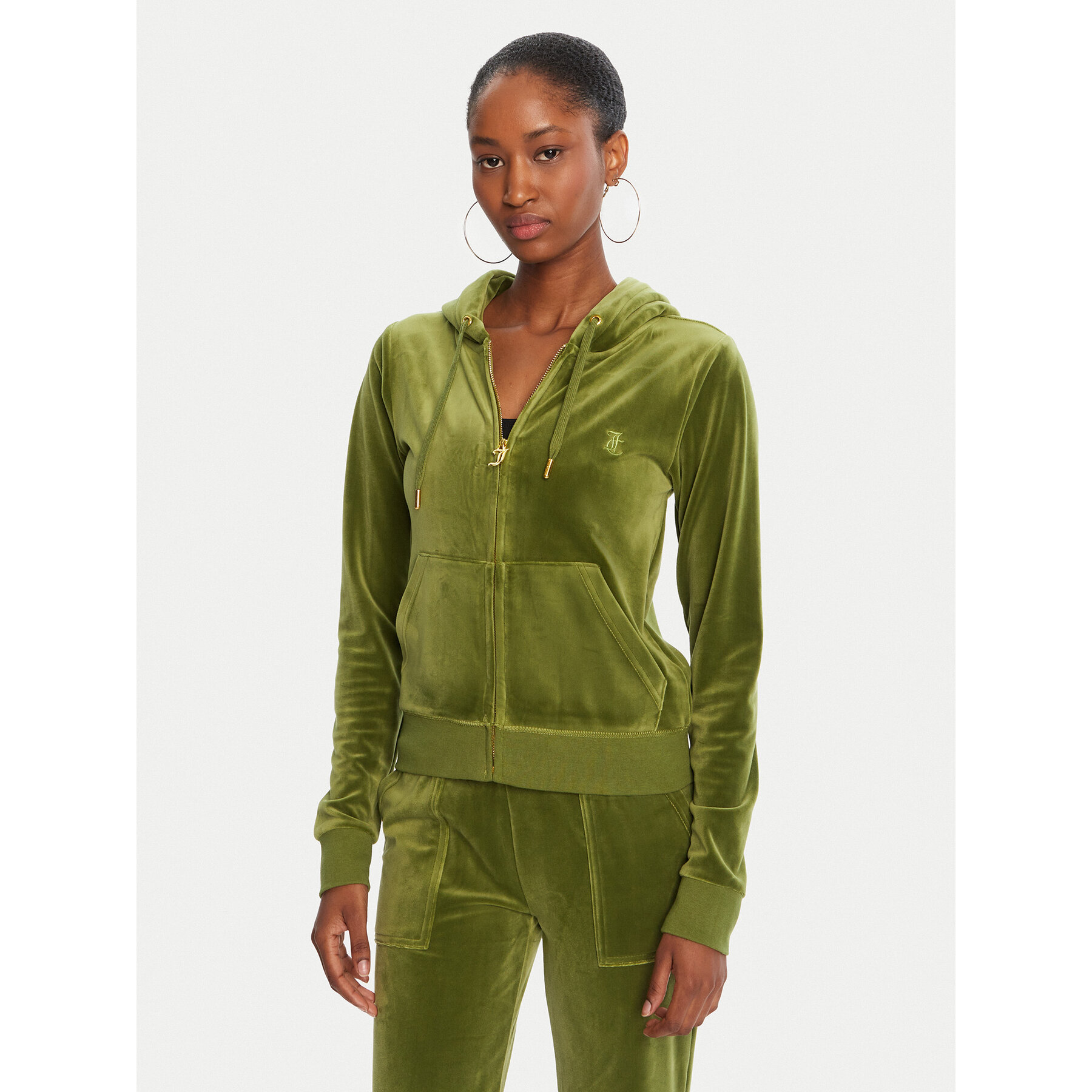 Juicy Couture Bluza Robertson JCAP176G Zielony Slim Fit