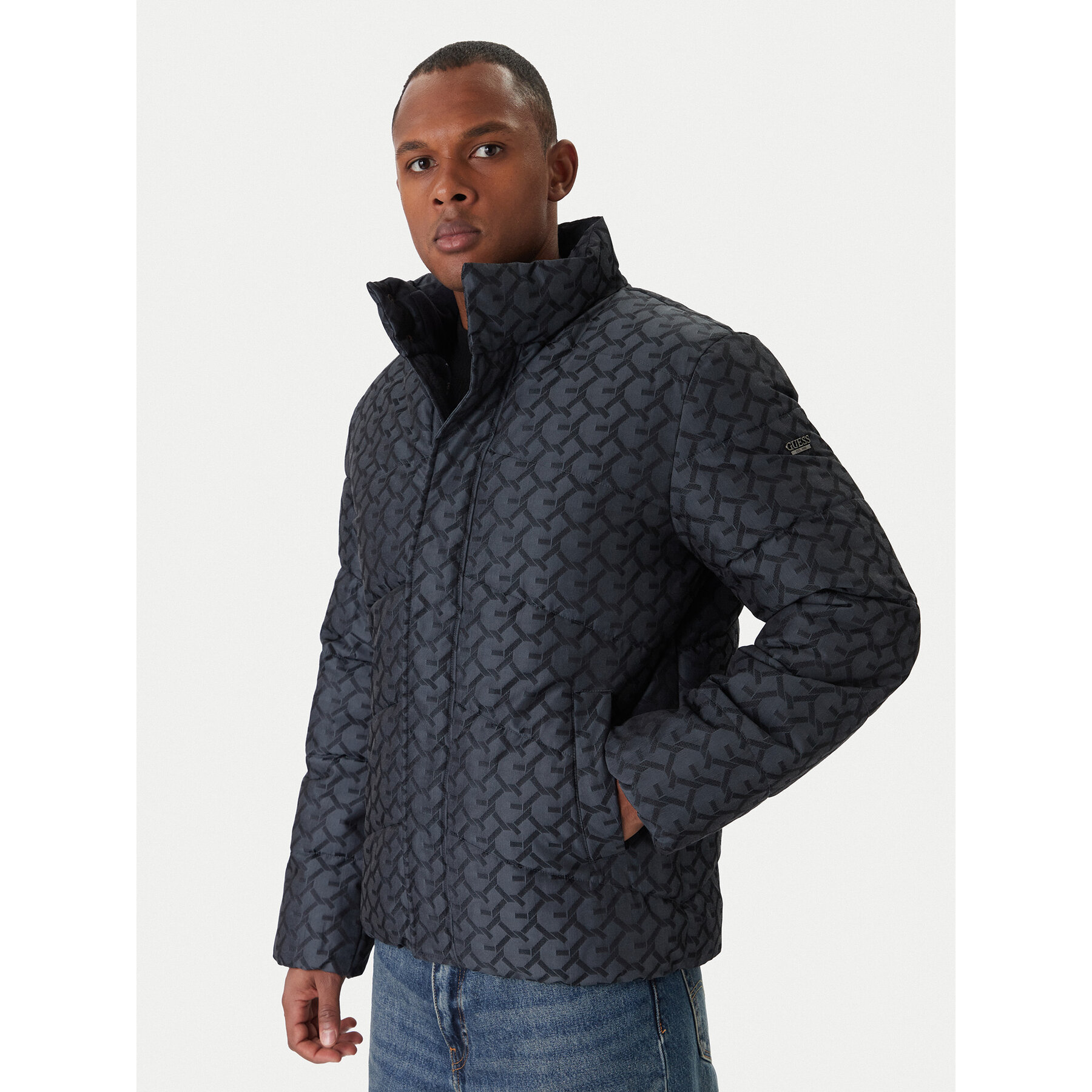 Guess Kurtka zimowa M5BL2M W2232 Szary Regular Fit