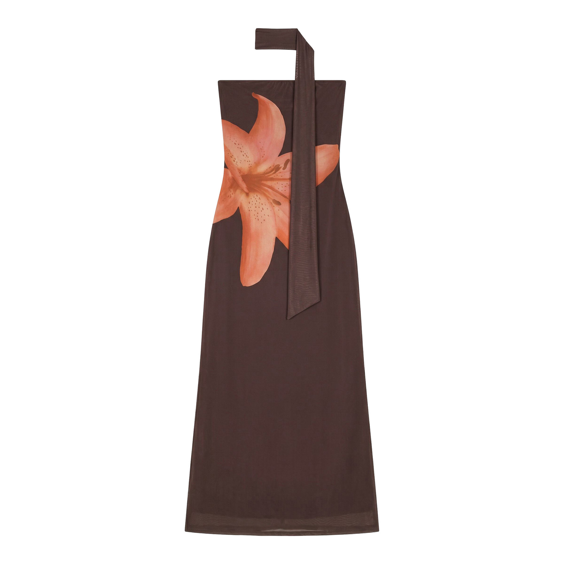 Vero Moda Sukienka letnia Rosetta 10356030 Brązowy ciemny Regular Fit