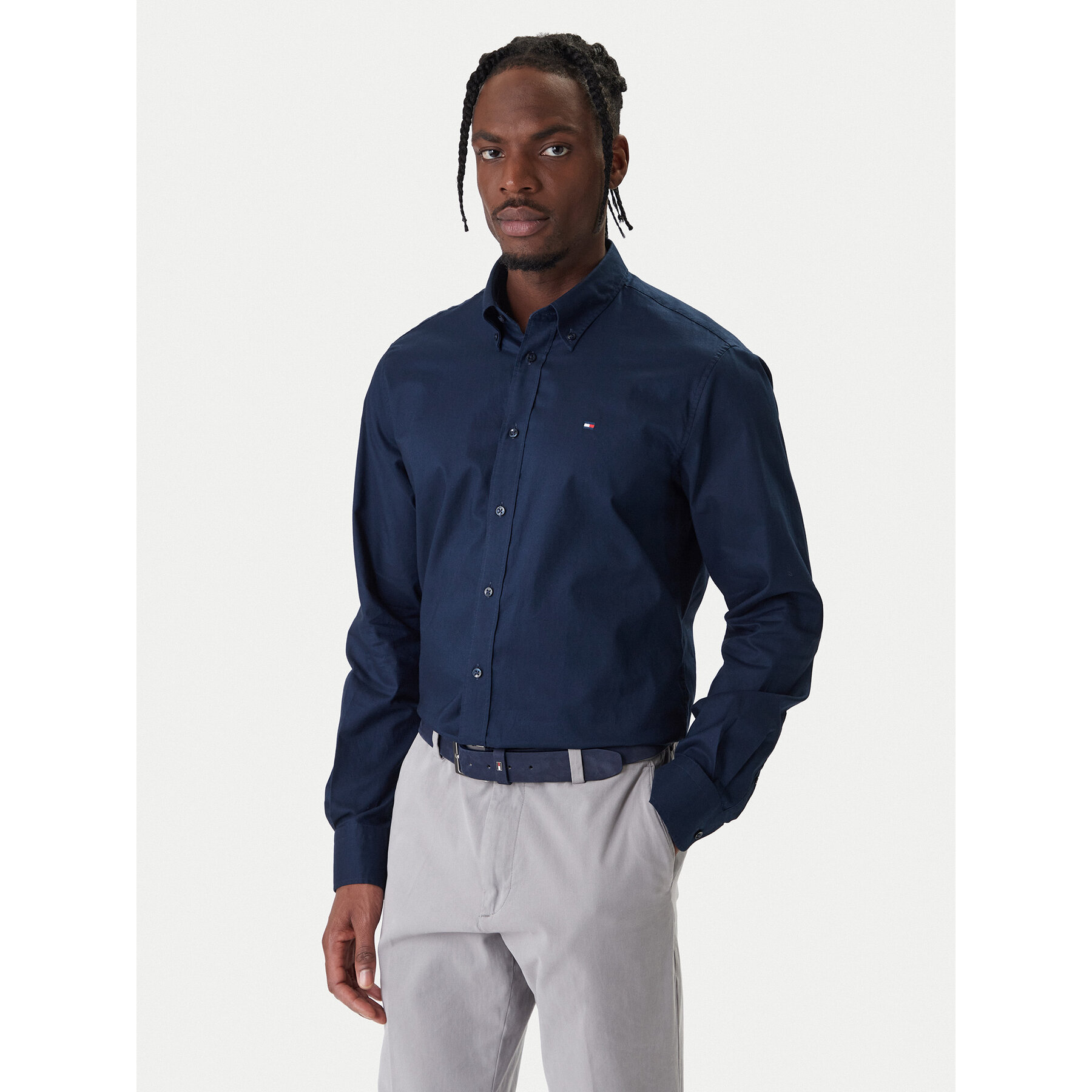 Tommy Hilfiger Koszula MW0MW40529 Granatowy Regular Fit