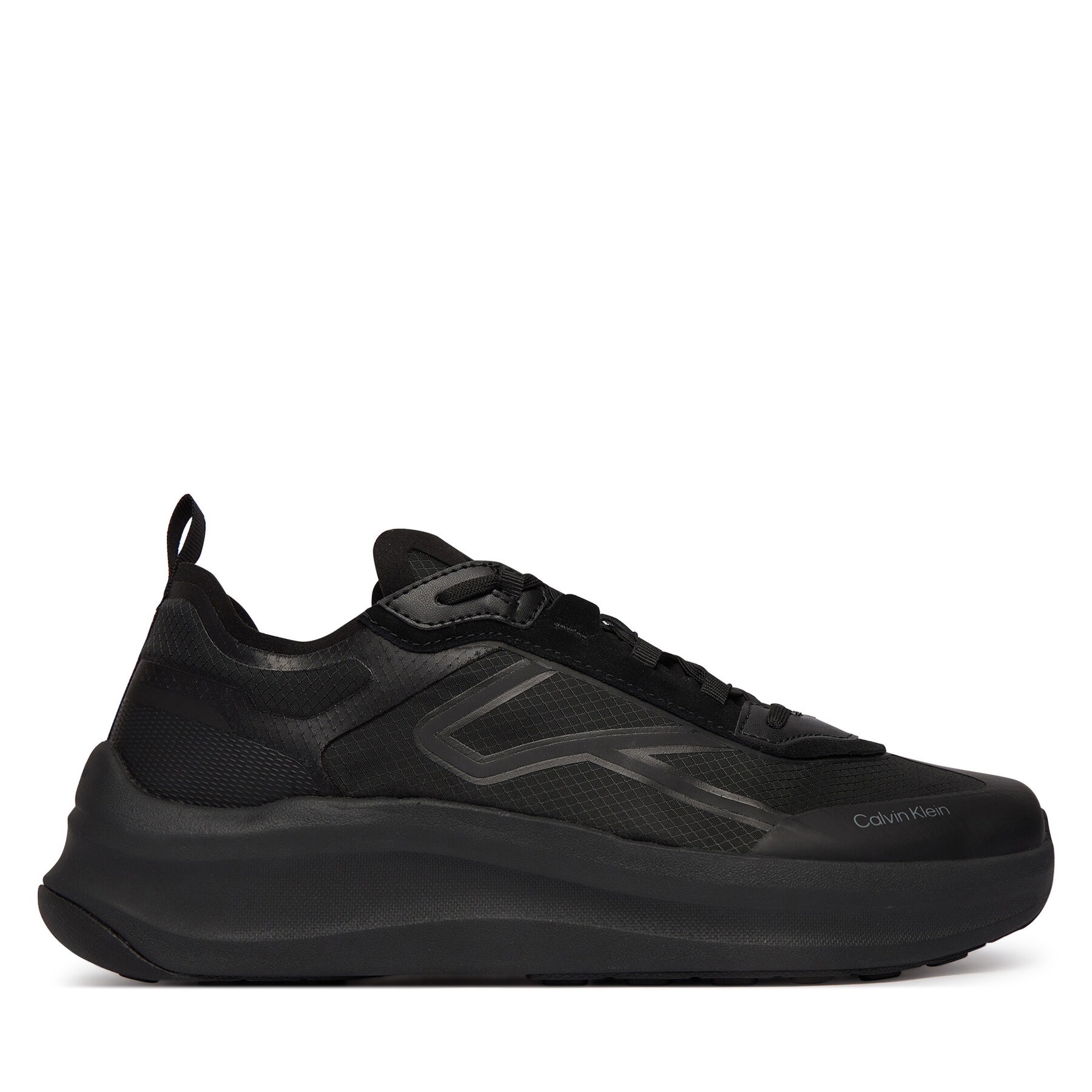 Calvin Klein Sneakersy Chunky Run Laceup Stripe Ny HM0HM02160 Czarny