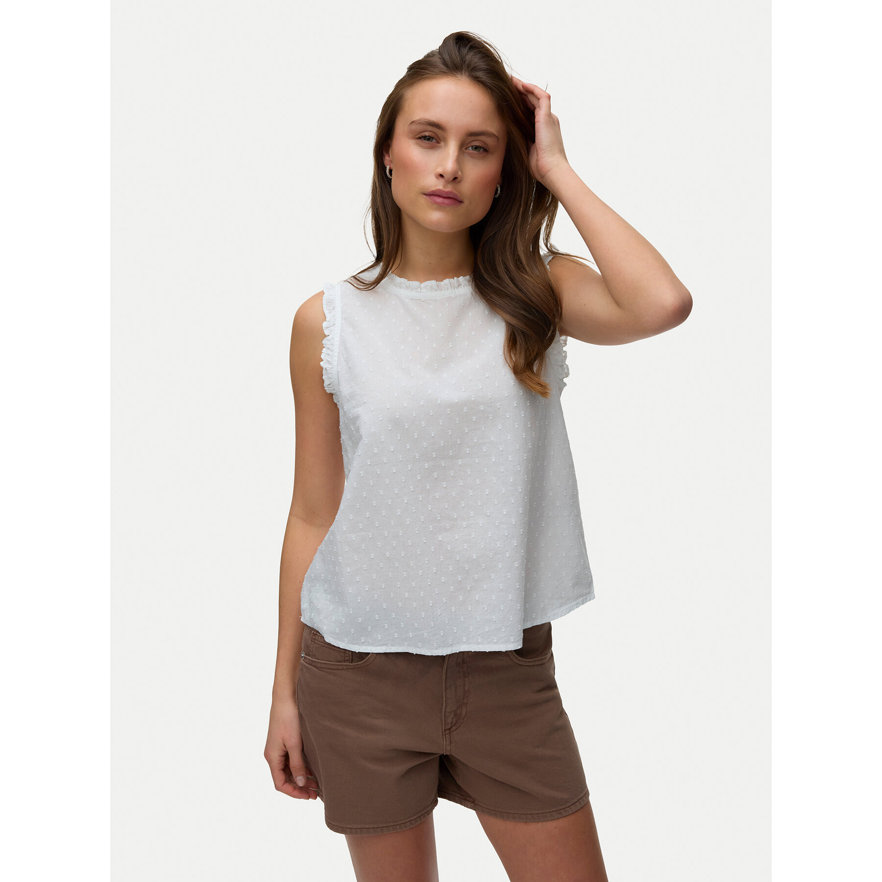 Vero Moda Top Trine 10342734 Biały Regular Fit
