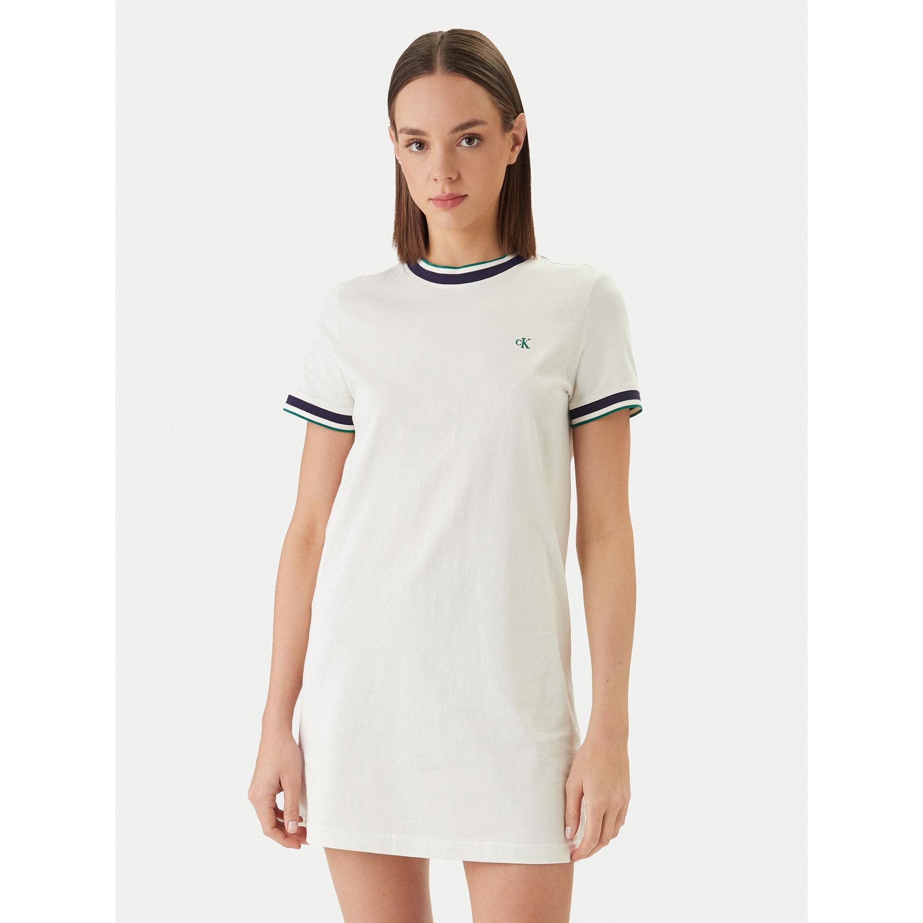 Calvin Klein Jeans Sukienka codzienna LV047F248G Biały Relaxed Fit