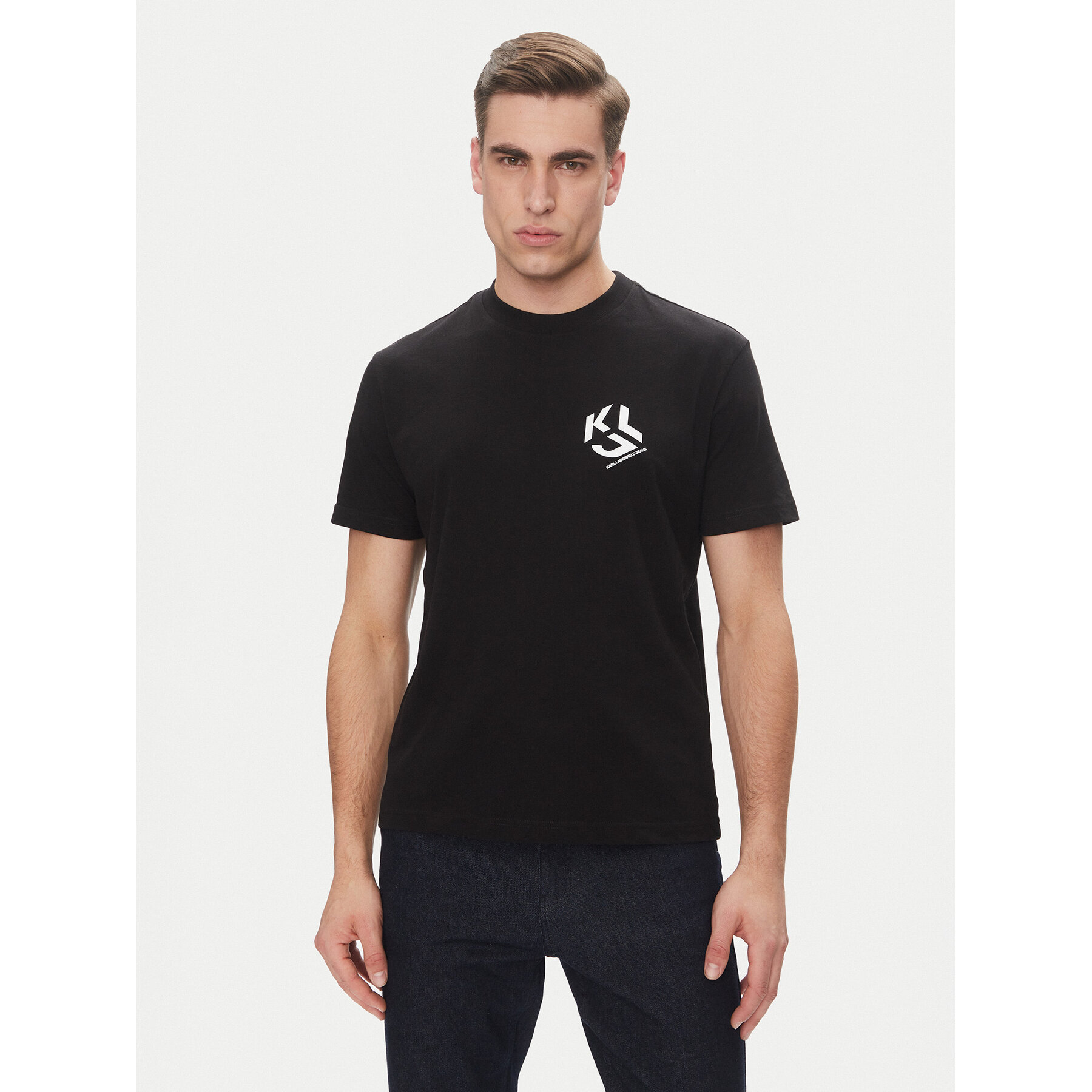Karl Lagerfeld Jeans T-Shirt A2M17072 Czarny Regular Fit