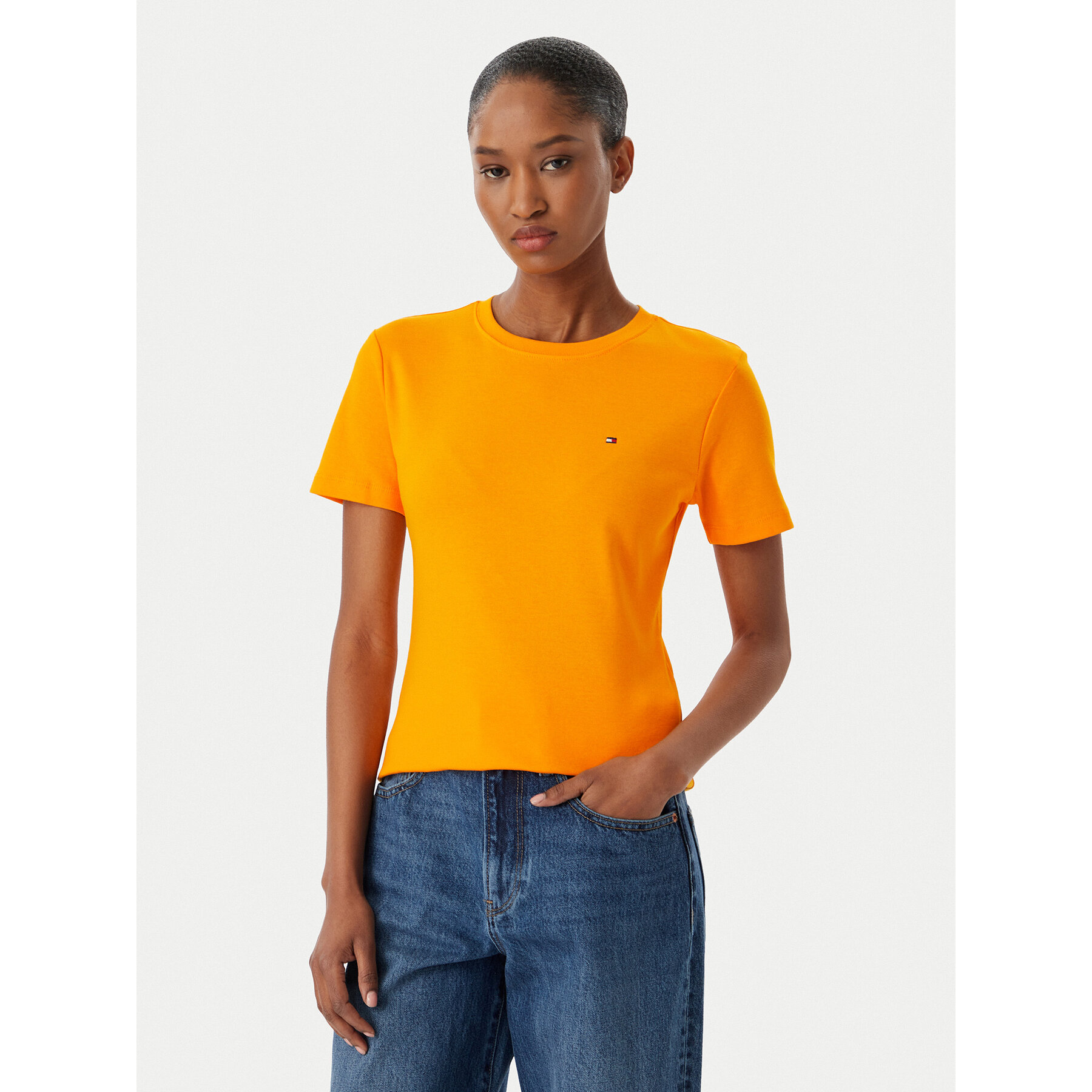 Tommy Hilfiger T-Shirt New Cody WW0WW40587 Pomarańczowy Slim Fit