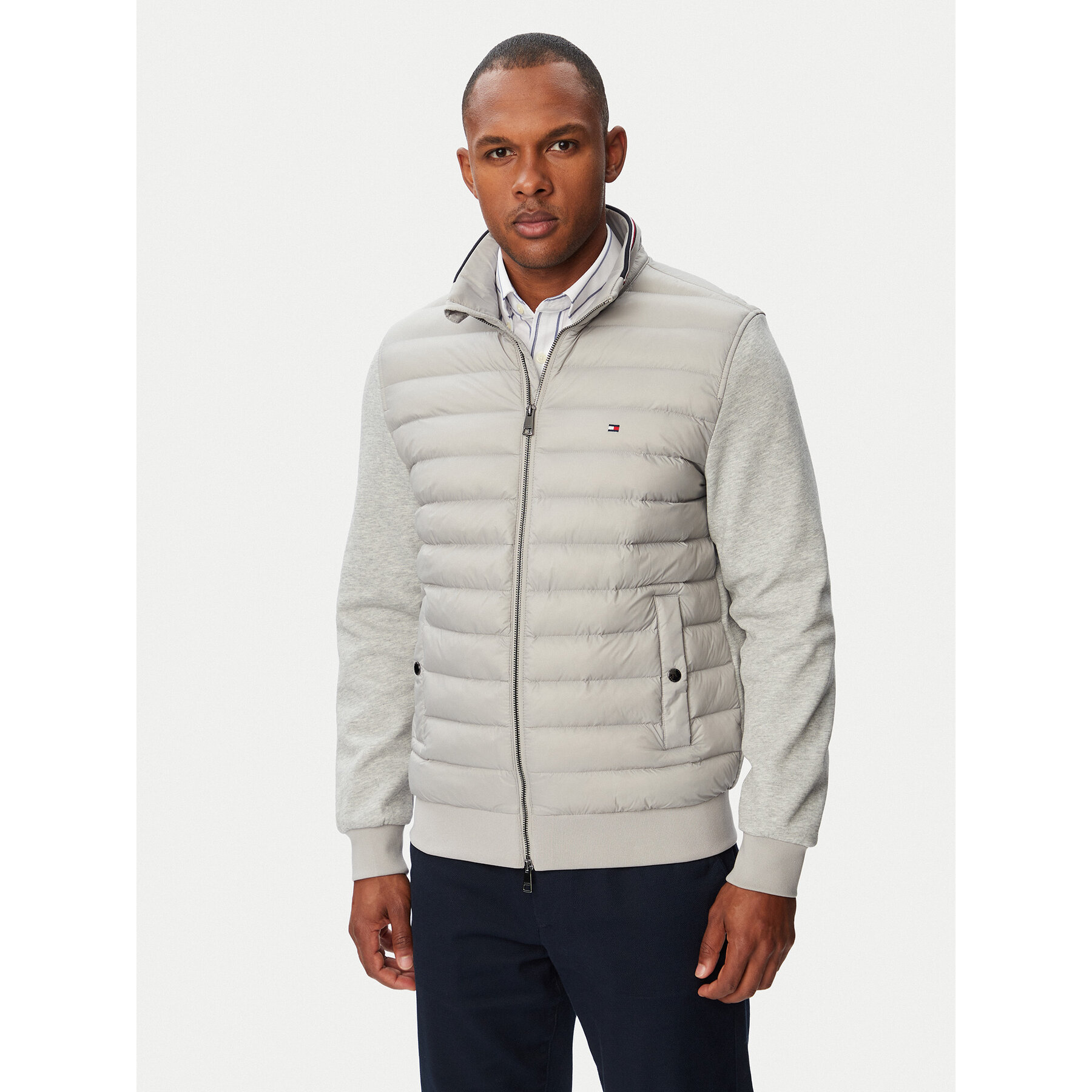 Tommy Hilfiger Kurtka przejściowa Mix Media Ess MW0MW41329 Szary jasny Regular Fit