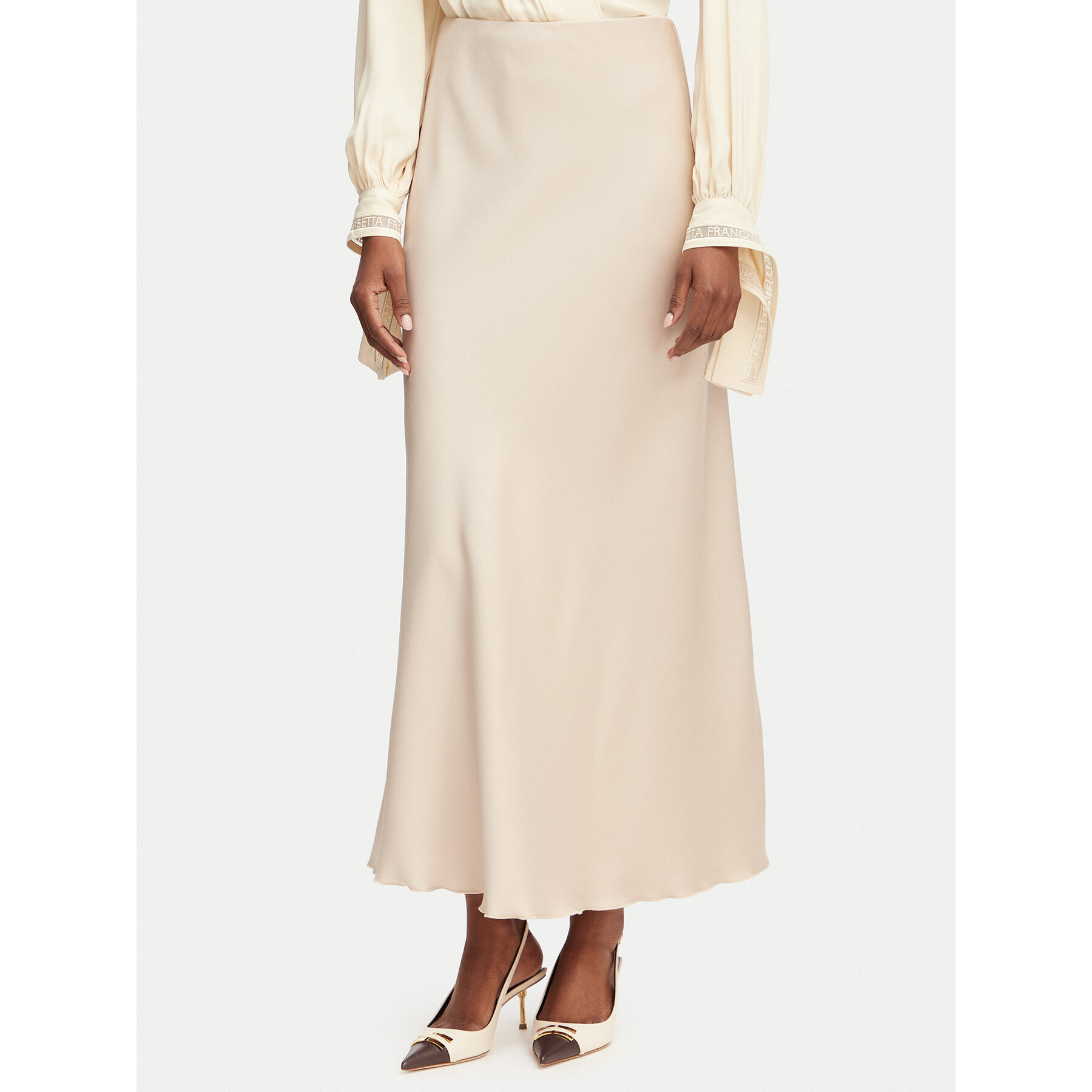 Rinascimento Spódnica maxi CFC0128467003 Beżowy Regular Fit