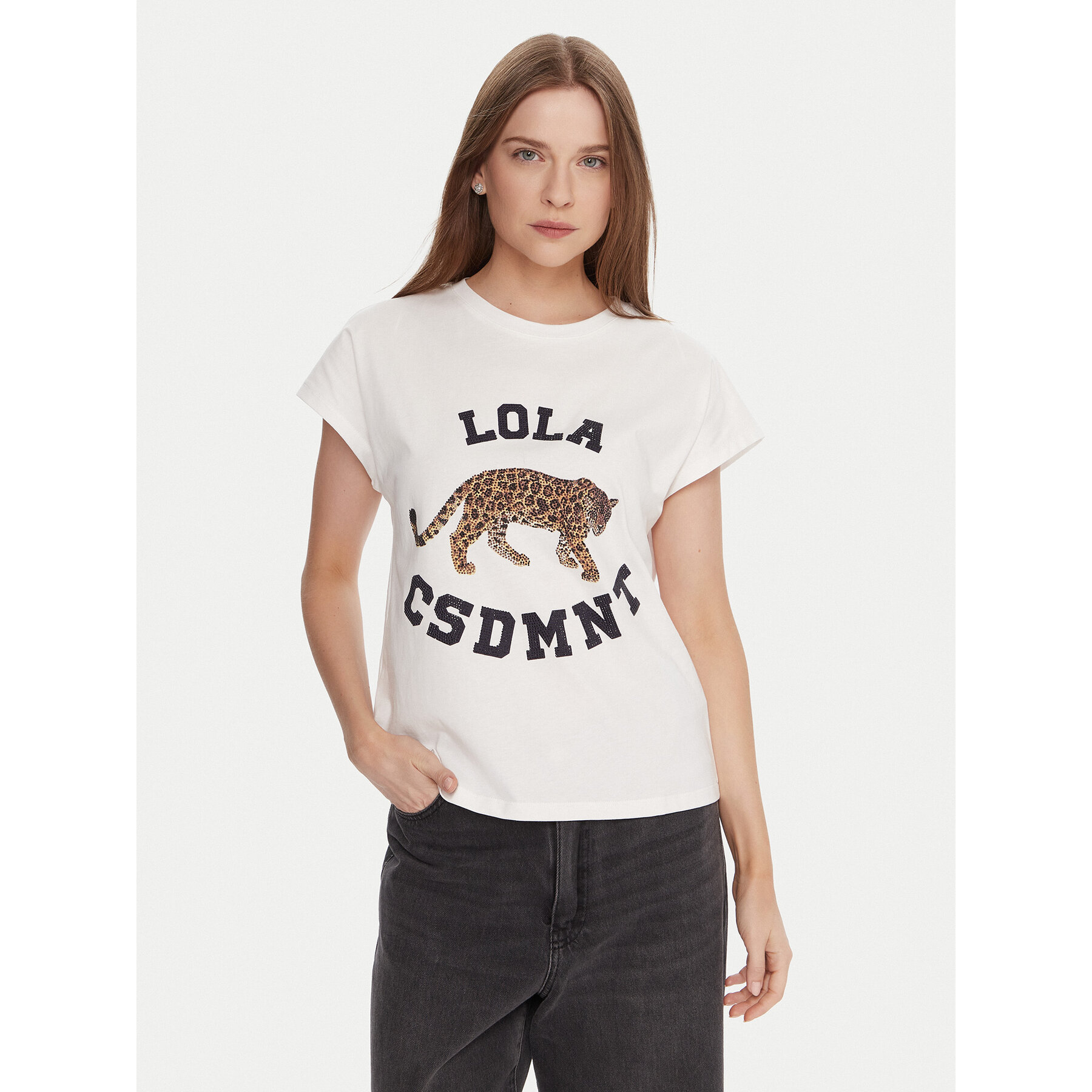 LOLA CASADEMUNT T-Shirt LF2515001 Biały Regular Fit