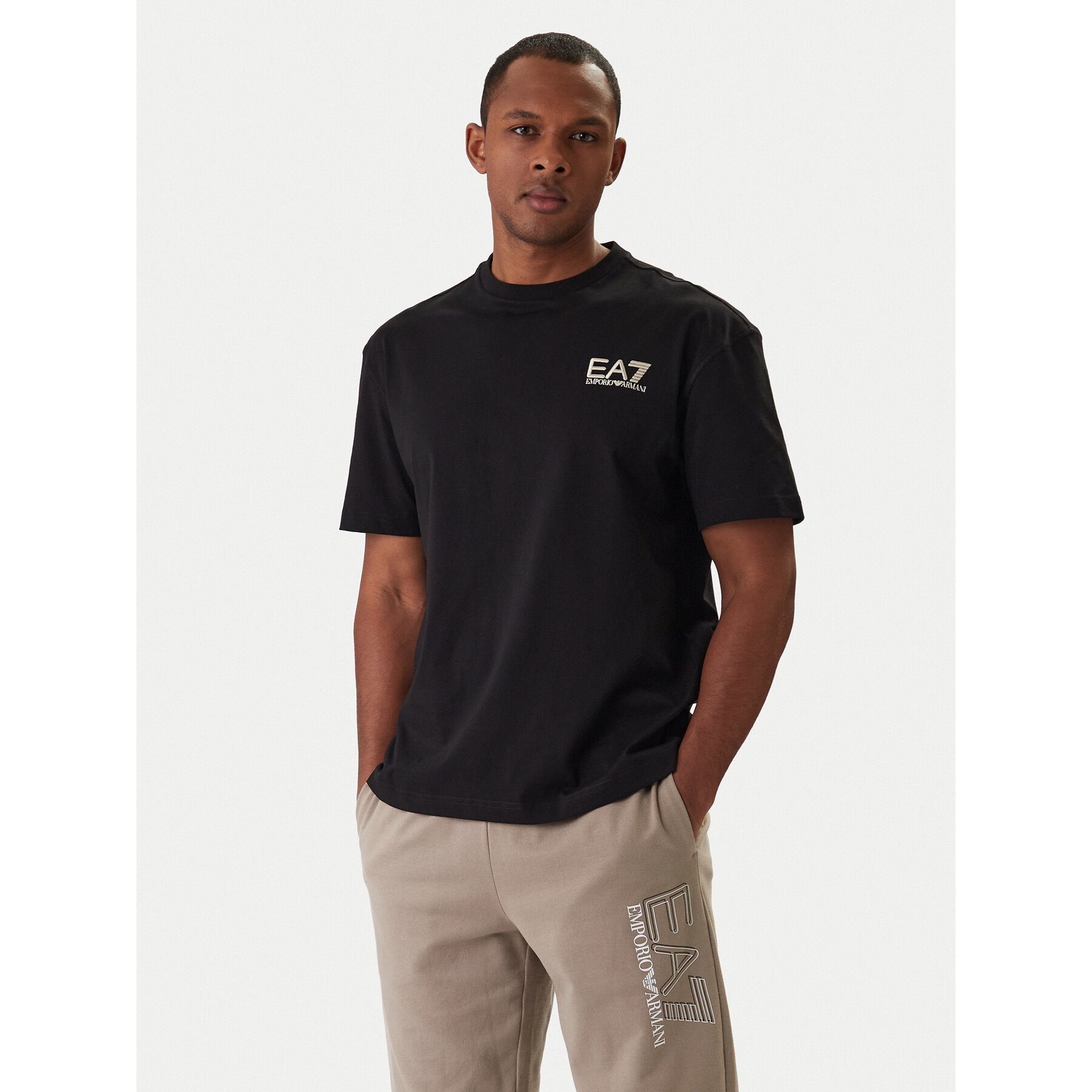 EA7 Emporio Armani T-Shirt 7M001402 AF22264 UC001 Czarny Regular Fit
