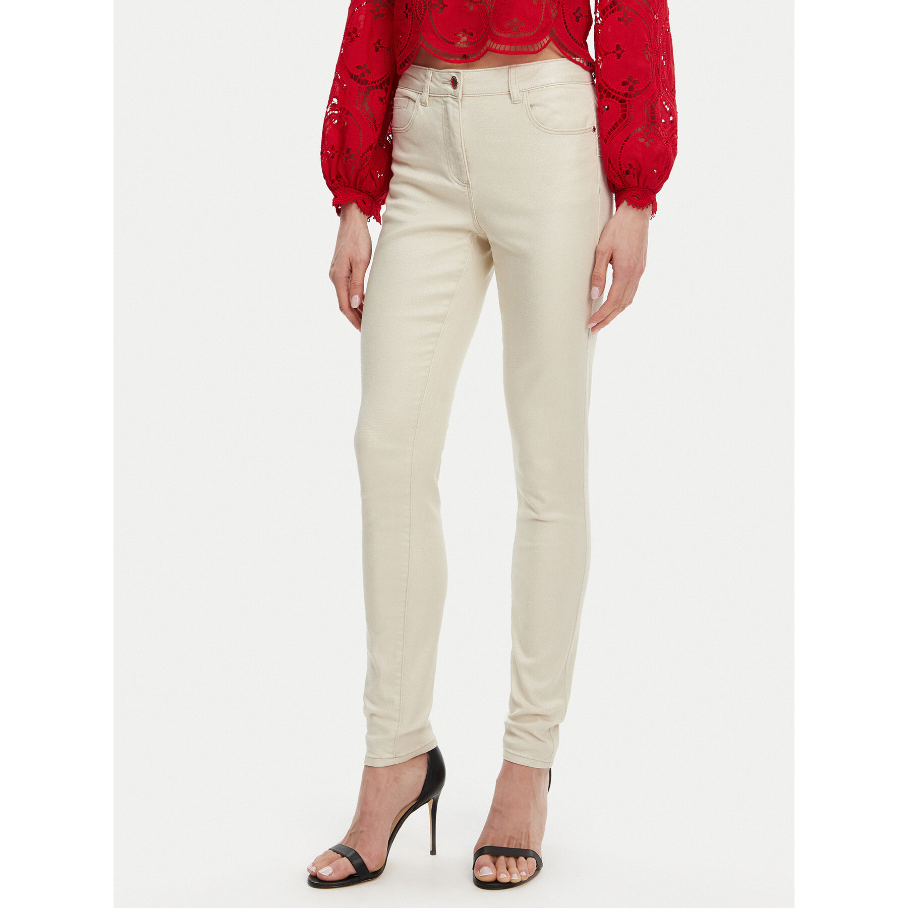Morgan Jeansy 251-PEWELI Beżowy Slim Fit