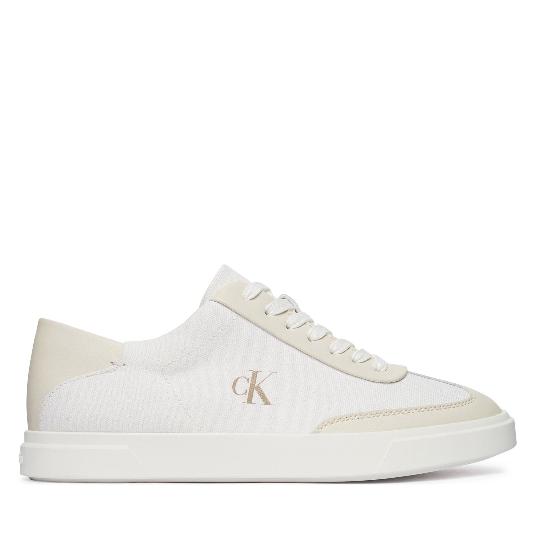 Calvin Klein Sneakersy Low Pro Cups Wt Canv Mg HW0HW03145 Biały