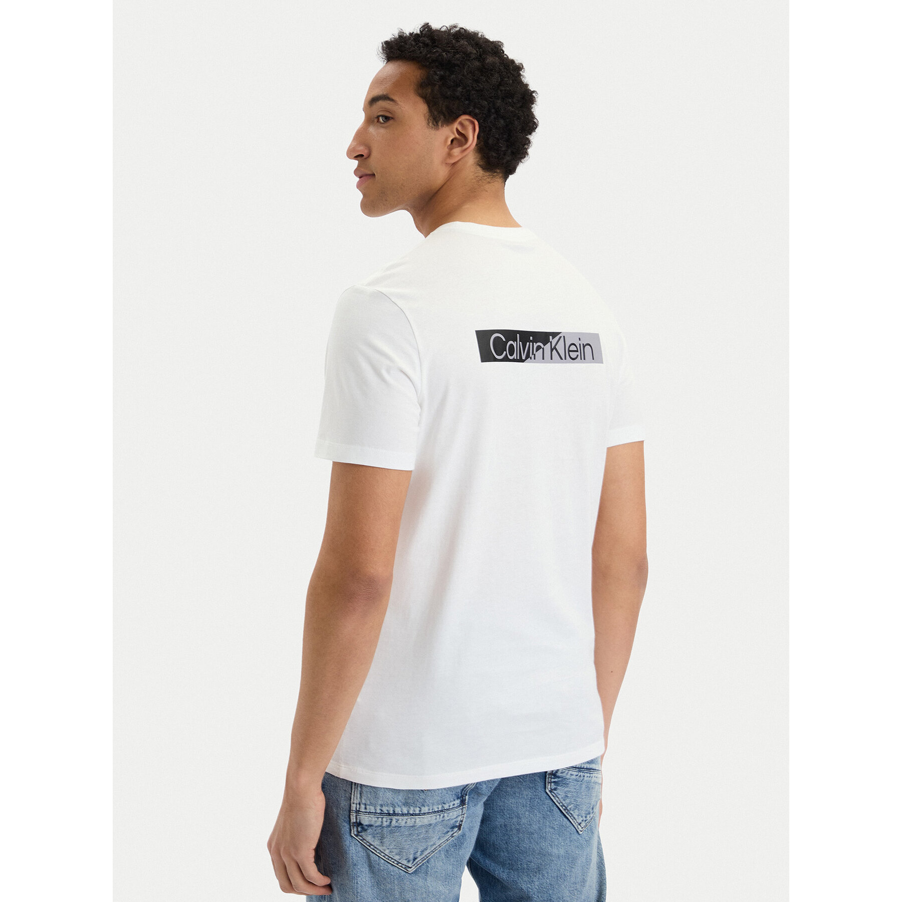 Calvin Klein T-Shirt SS 30s EU LV04LG810G Biały Slim Fit