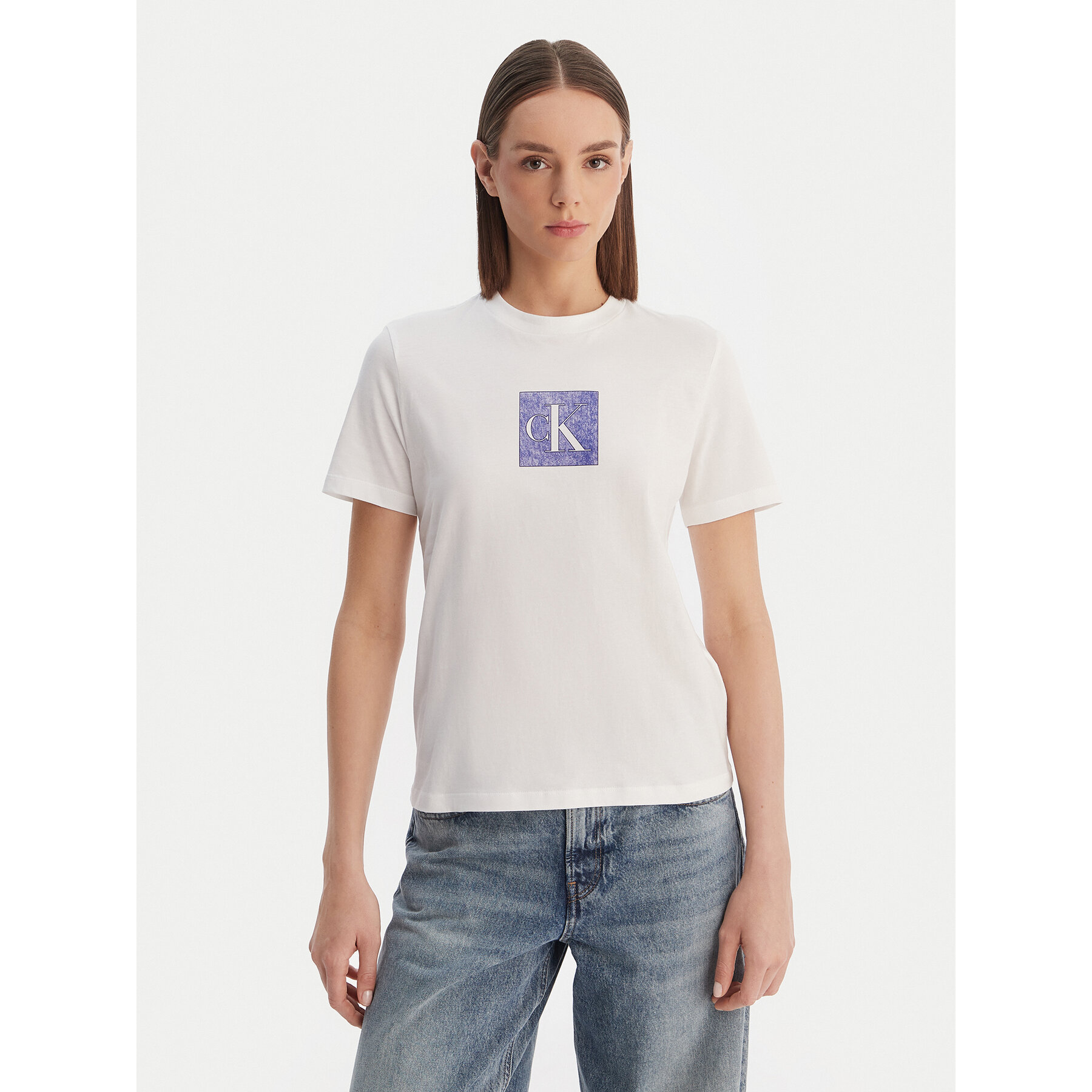 Calvin Klein Jeans T-Shirt LV047F819G Biały Classic Fit