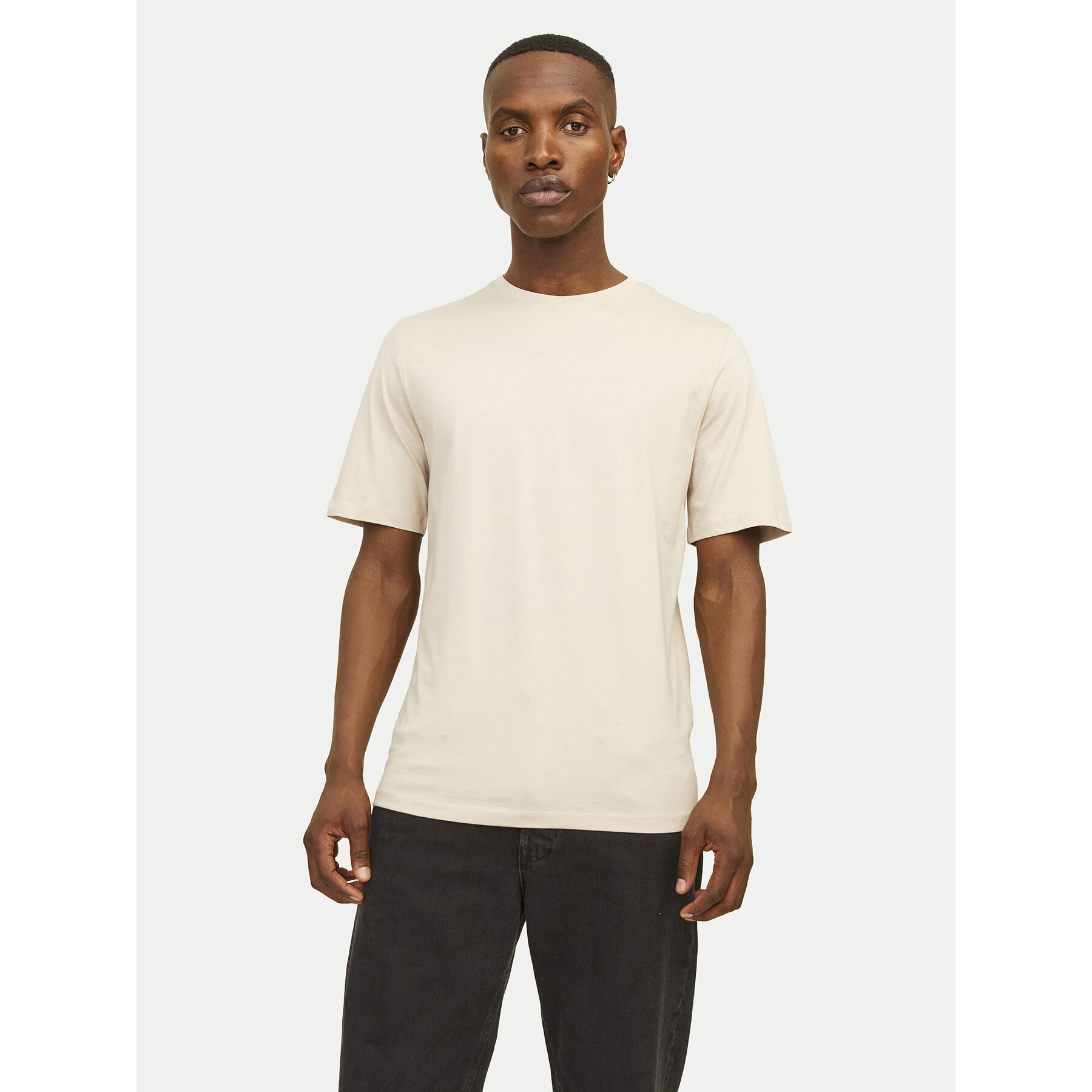 Jack & Jones T-Shirt Oragnic Basic 12156101 Beżowy Regular Fit