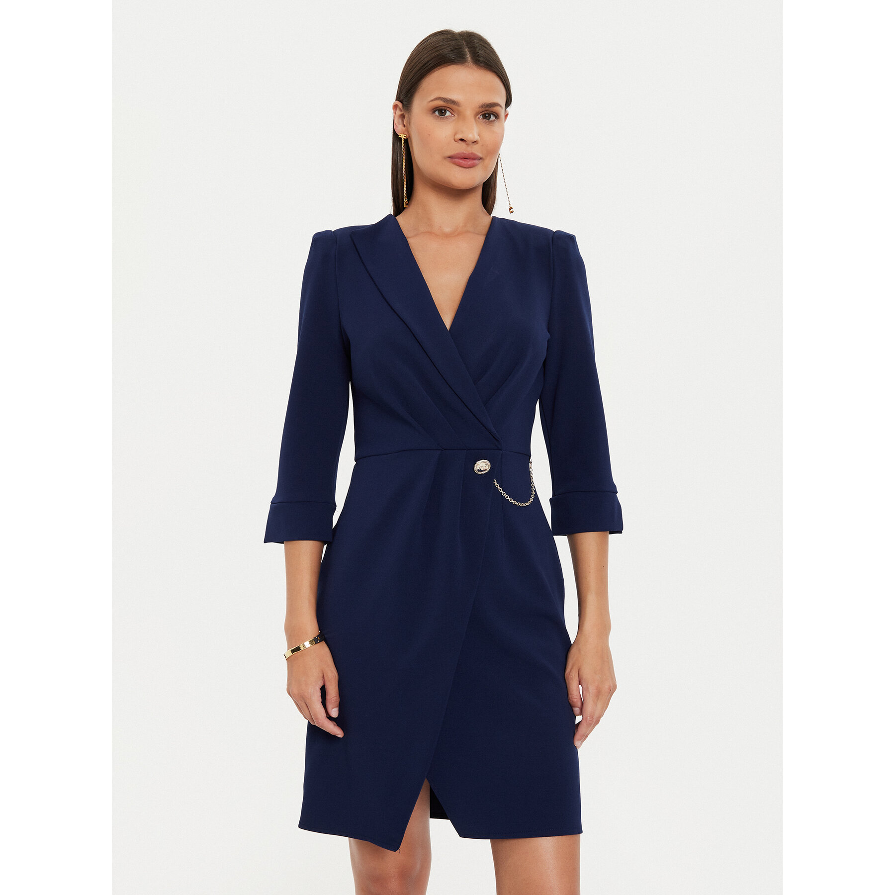 Rinascimento Sukienka koktajlowa CFC0019592002 Granatowy Regular Fit