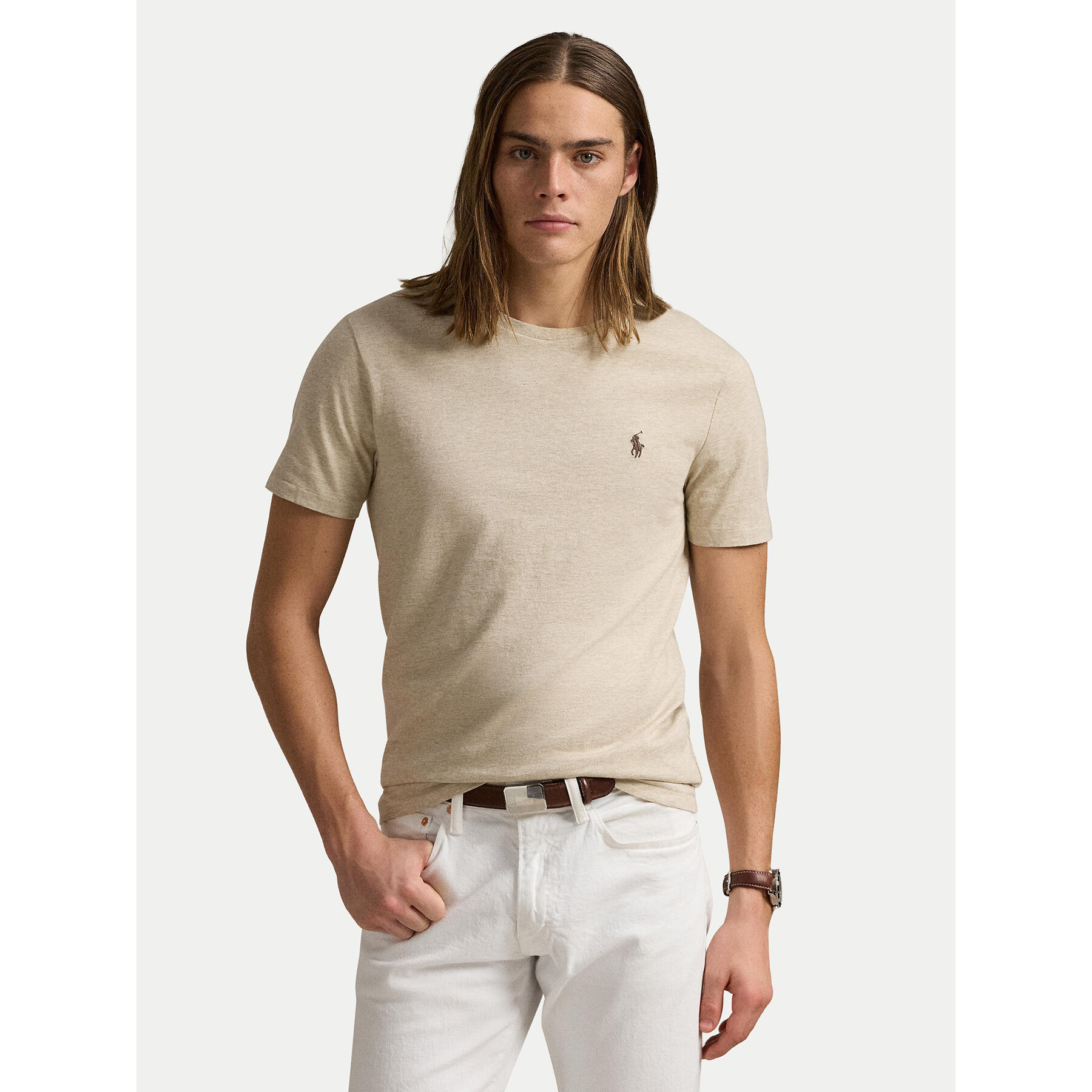 Polo Ralph Lauren T-Shirt 710671438203 Beżowy Slim Fit