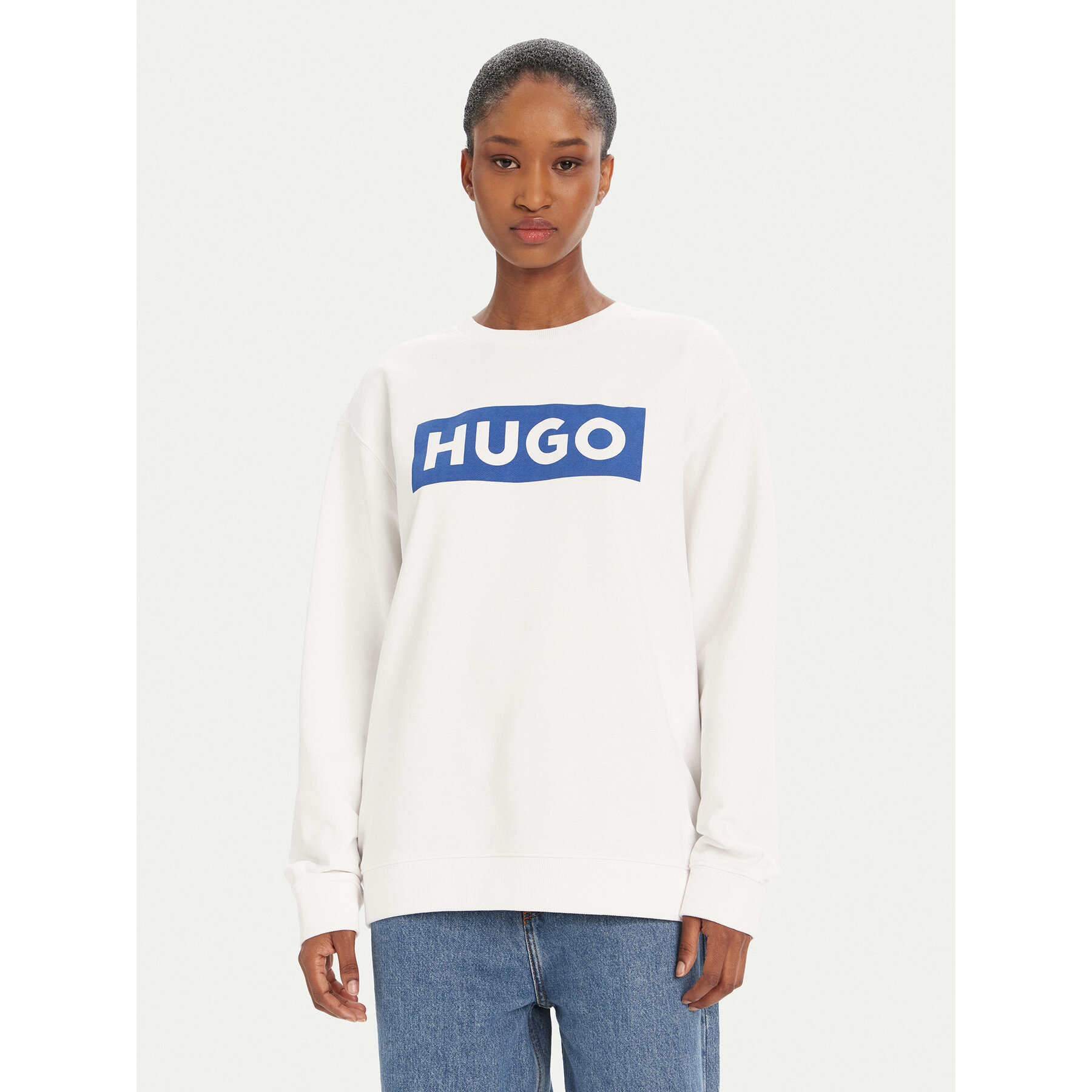 HUGO Bluza Classic 50522425 Biały Relaxed Fit