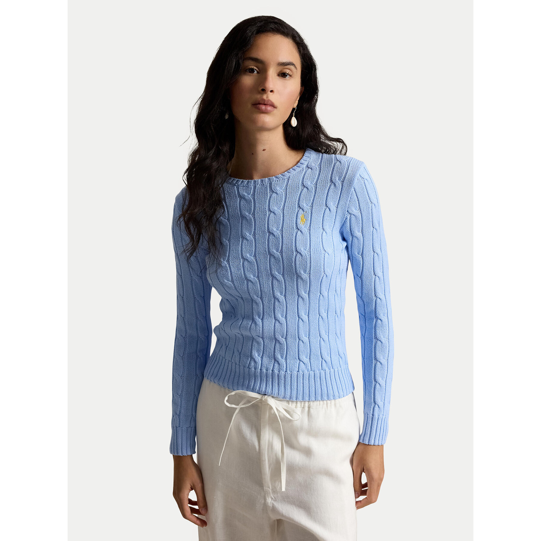 Polo Ralph Lauren Sweter 211971869512 Niebieski jasny Slim Fit