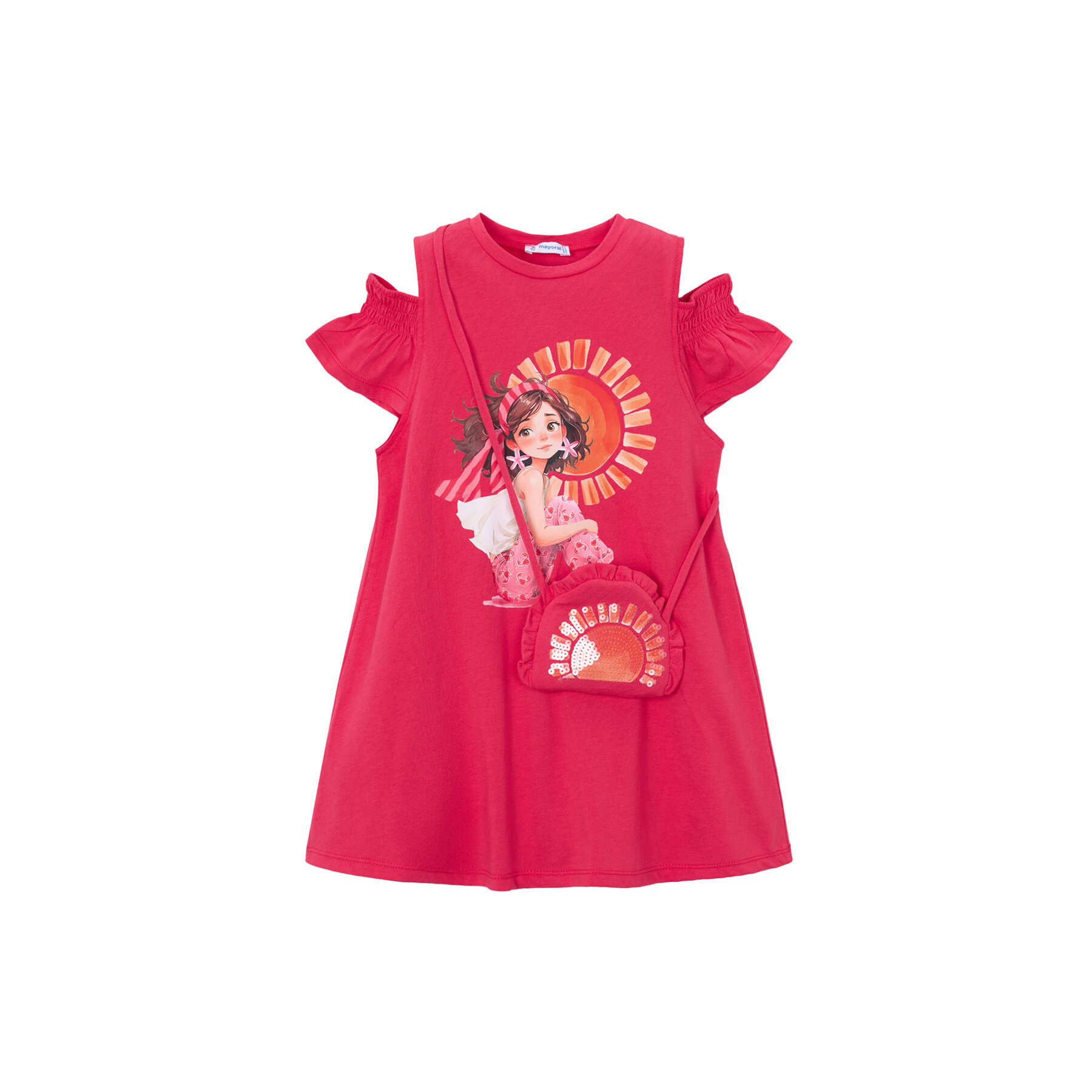 Mayoral Sukienka letnia 3941 Czerwony Regular Fit