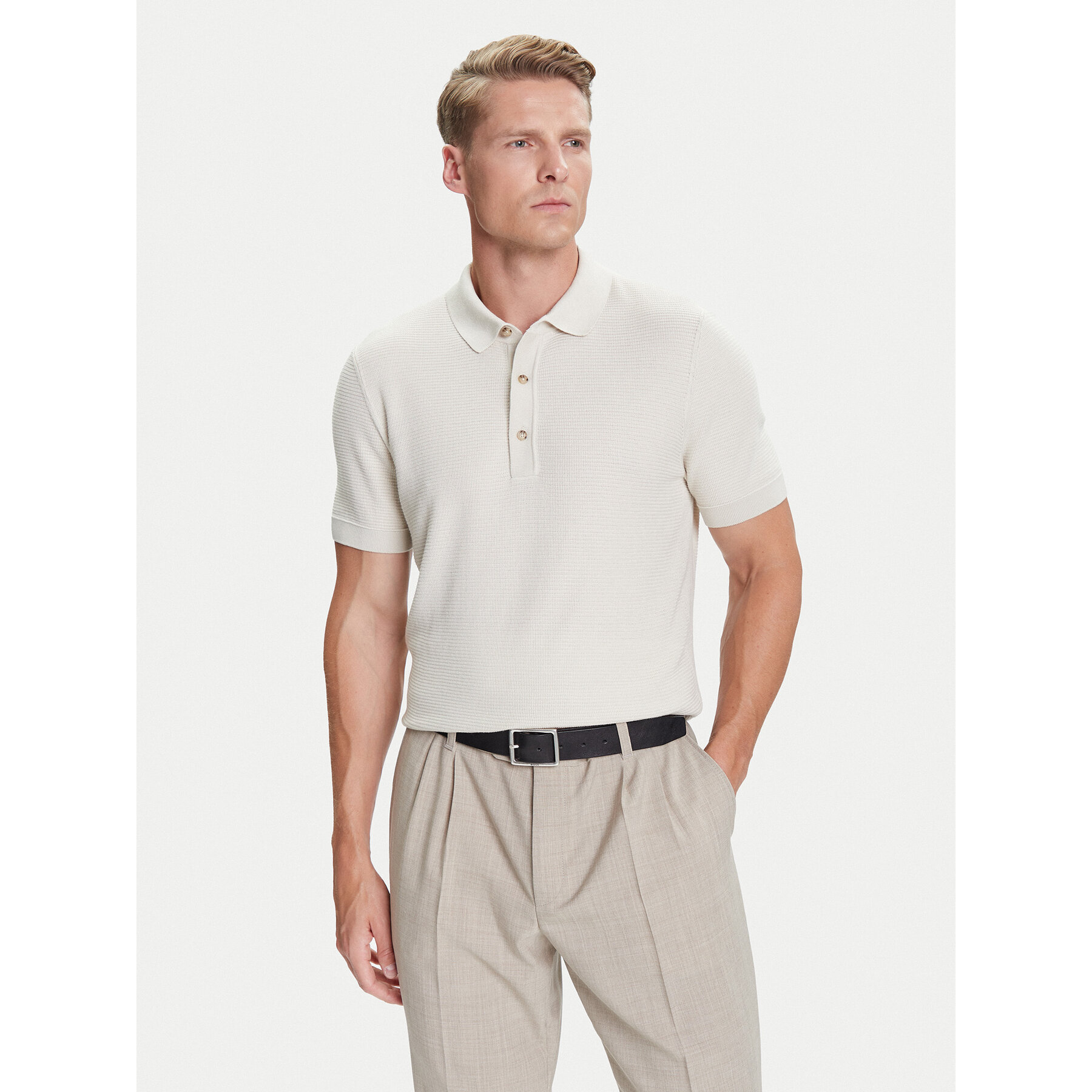 BOSS Polo H-Iannotti 50543148 Beżowy Regular Fit