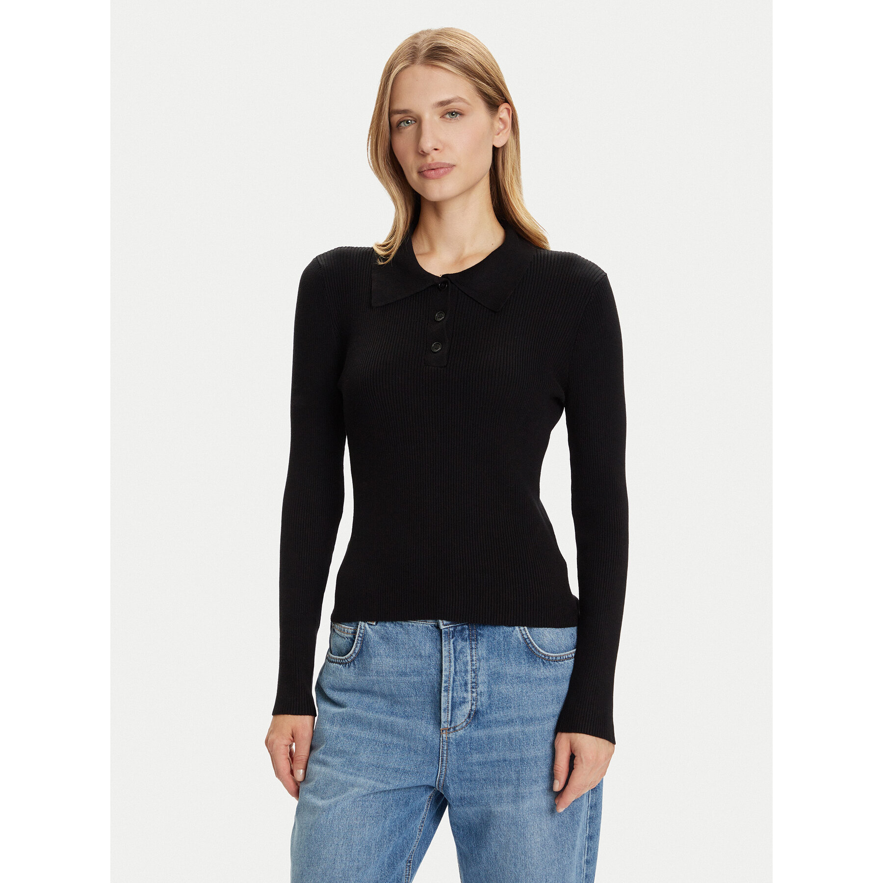 Vero Moda Sweter Siljerib 10336674 Czarny Slim Fit