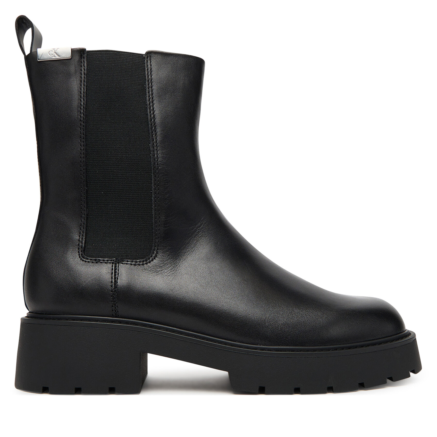 Calvin Klein Jeans Sztyblety Combat Mid Chelsea Boot Hw Lth YW0YW01869 Czarny