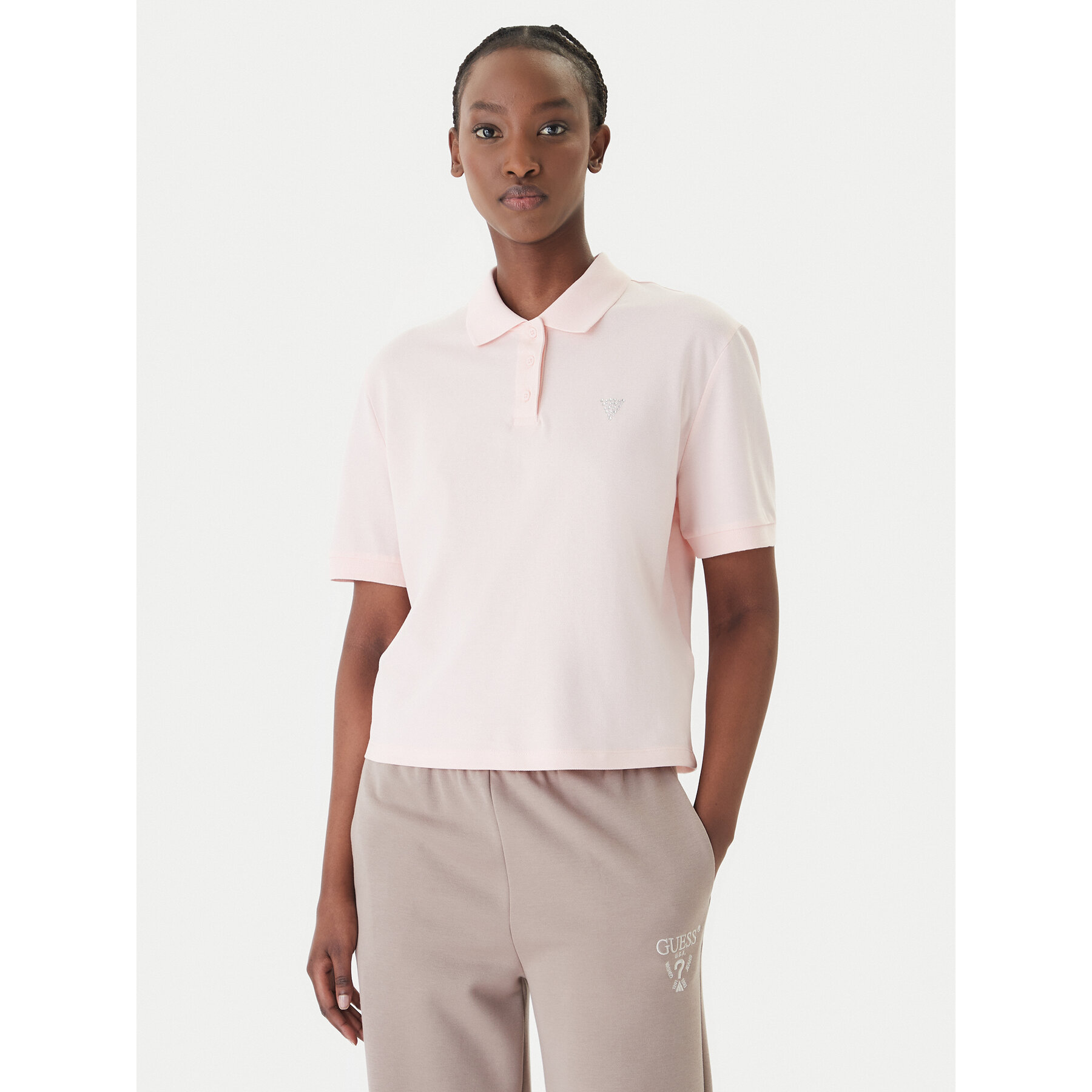 Guess Polo V6GP11 K3278 Różowy Regular Fit