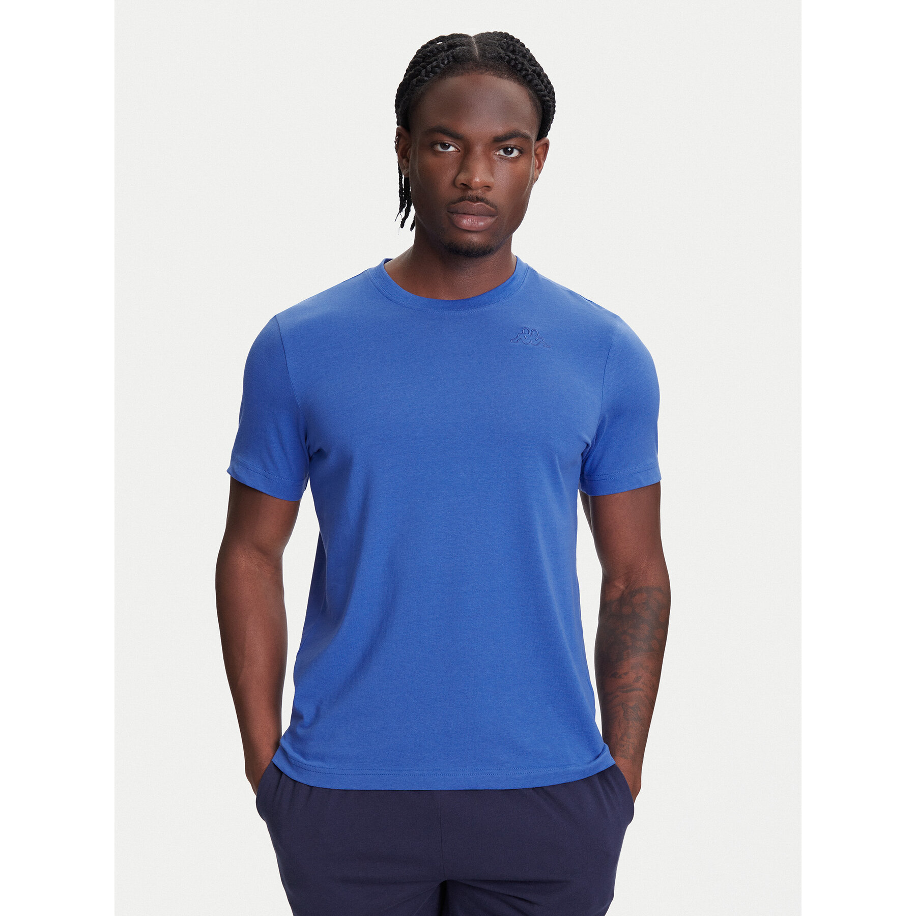 Kappa T-Shirt Logo Korpo Cafers 304J150 Niebieski Slim Fit