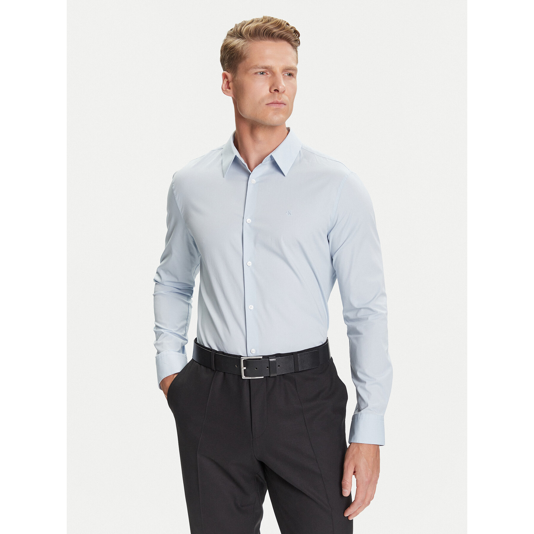 Calvin Klein Koszula LV04LB145G Błękitny Slim Fit