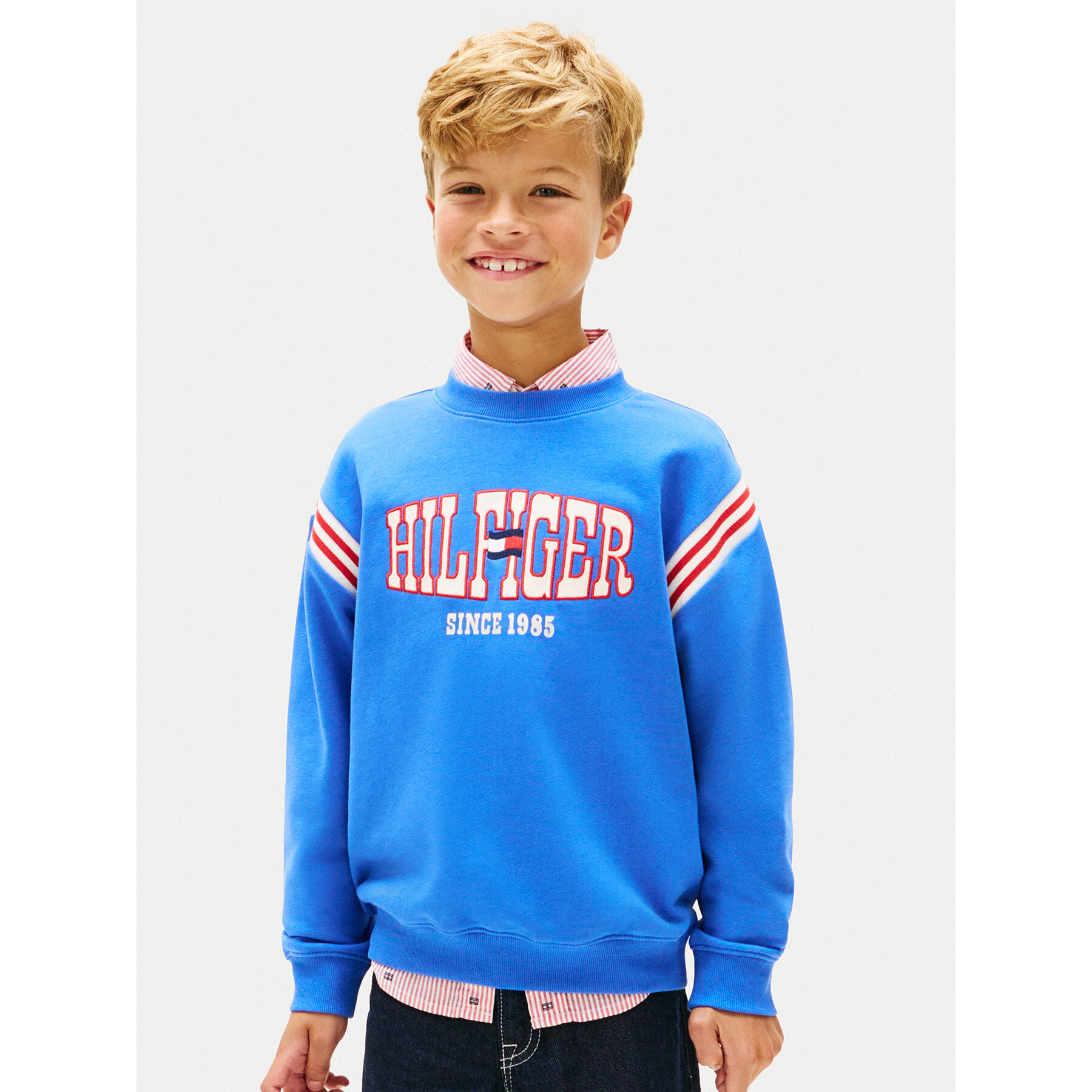 Tommy Hilfiger Bluza Wavy Flag KB0KB10260 Niebieski Regular Fit