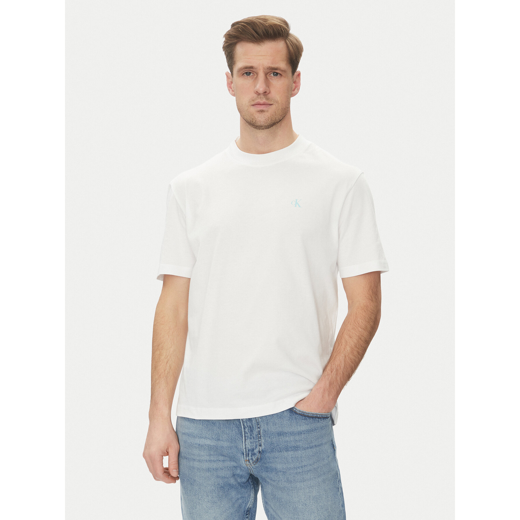Calvin Klein Jeans T-Shirt Painted J30J327523 Biały Regular Fit