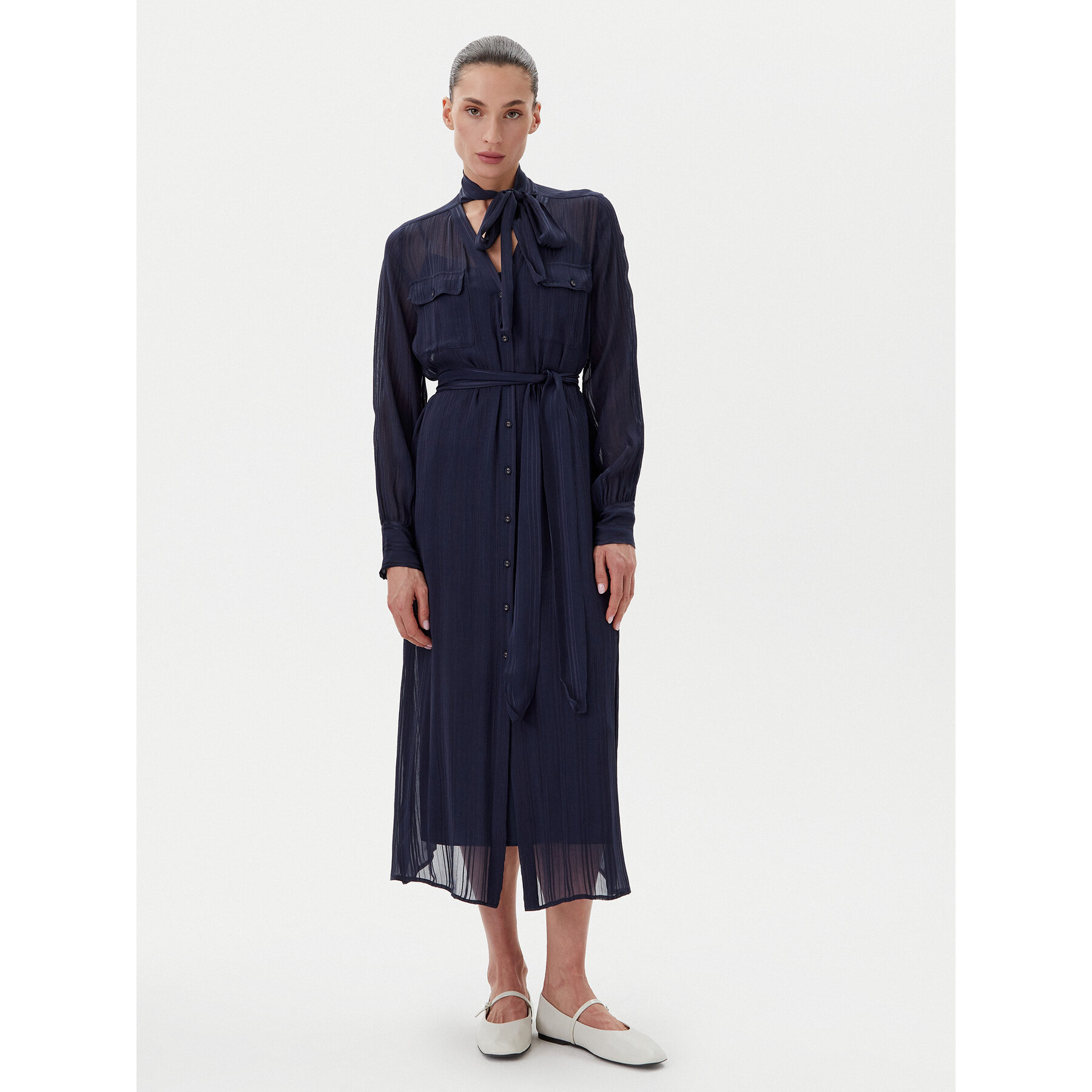 TWINSET Sukienka koszulowa 251TP2260 Granatowy Loose Fit
