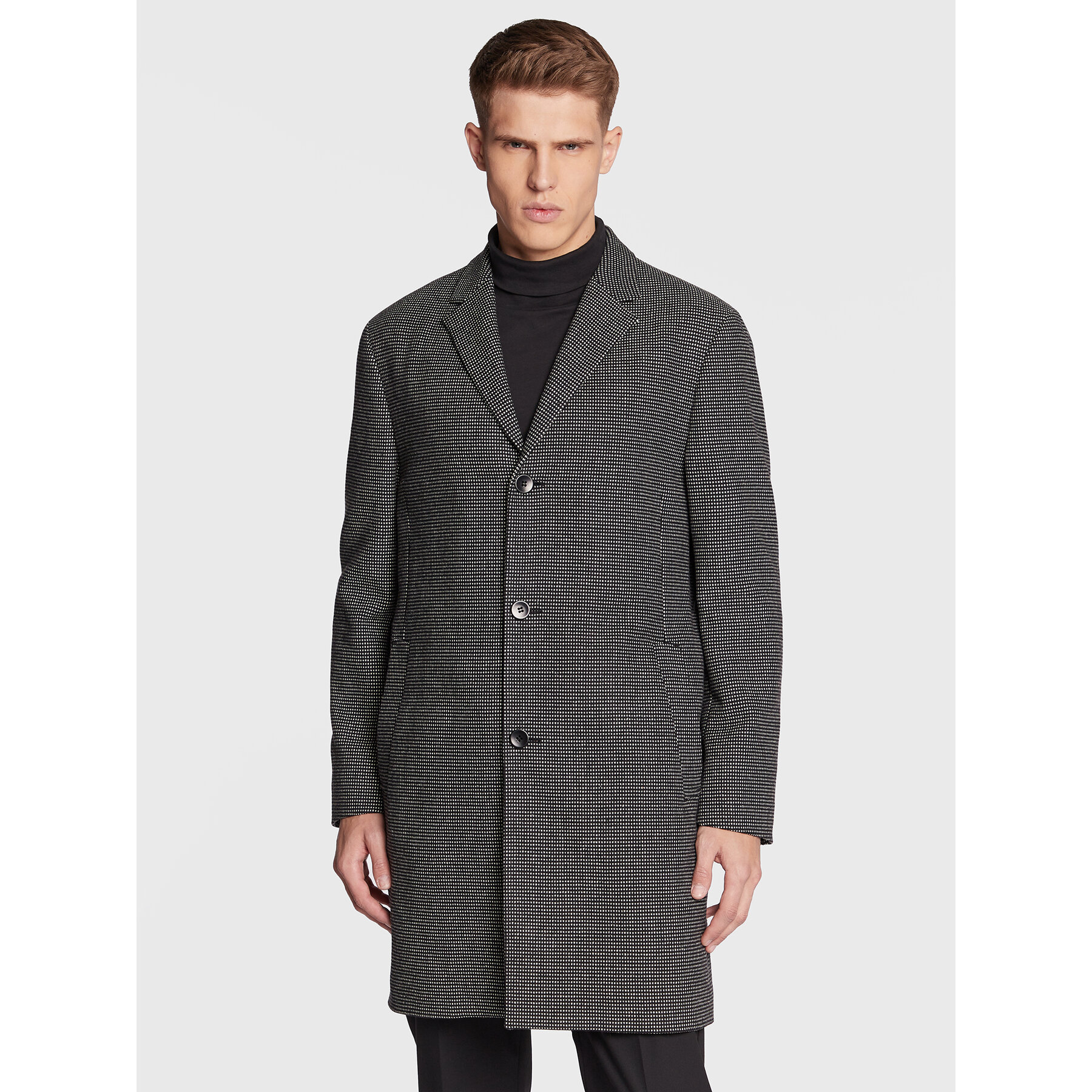 Calvin Klein Płaszcz wełniany Statement K10K109952 Czarny Regular Fit