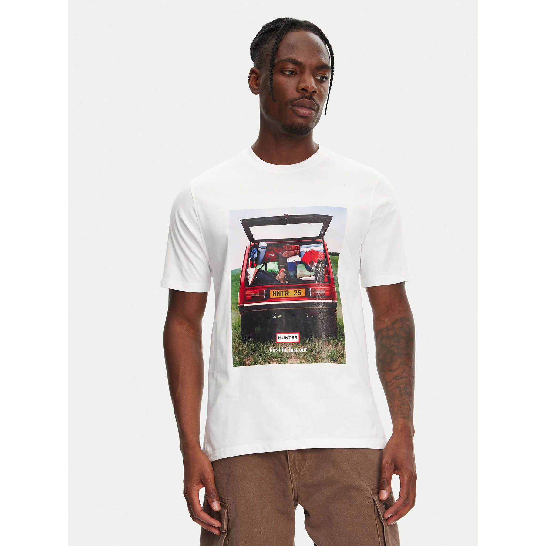 Hunter T-Shirt Tomi Grapphic HARM0037251 Biały Regular Fit