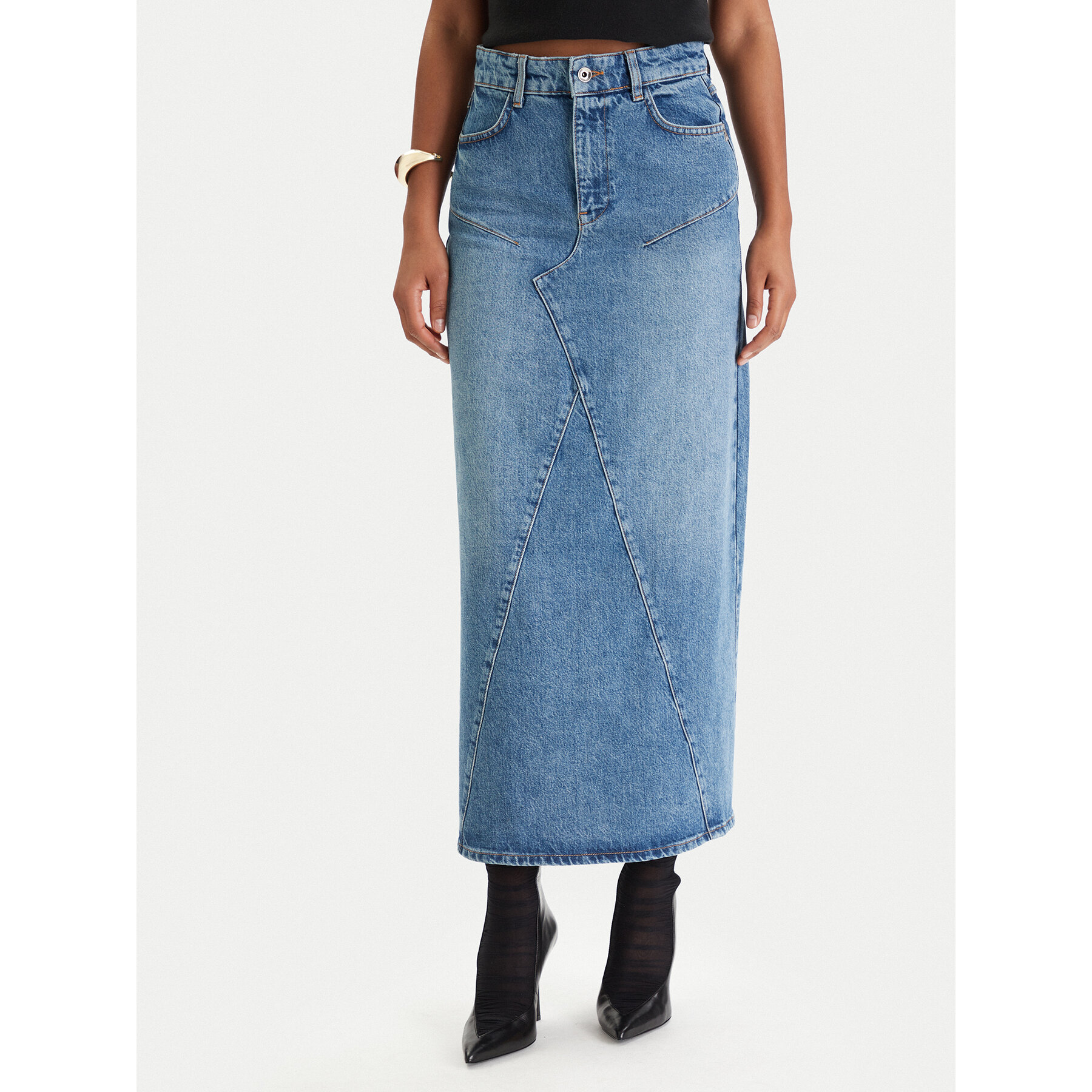 Patrizia Pepe Spódnica jeansowa 8G0521/D1WZB-CB02 Niebieski Regular Fit