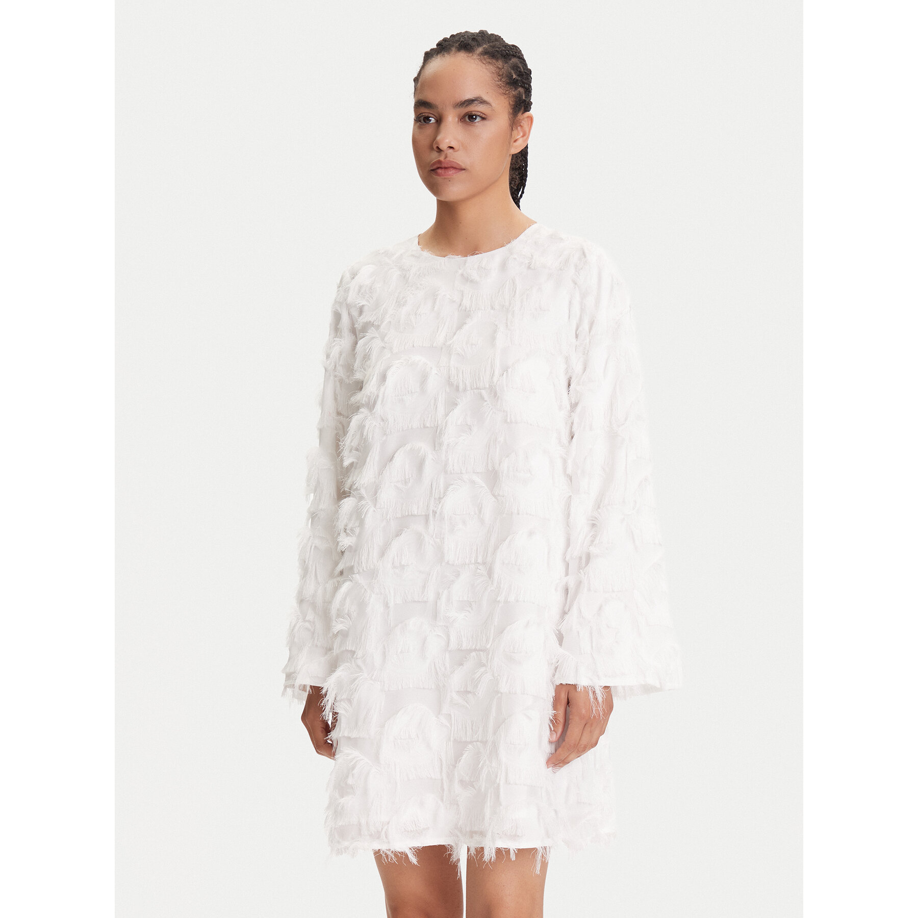 YAS Sukienka koktajlowa 26038226 Biały Loose Fit