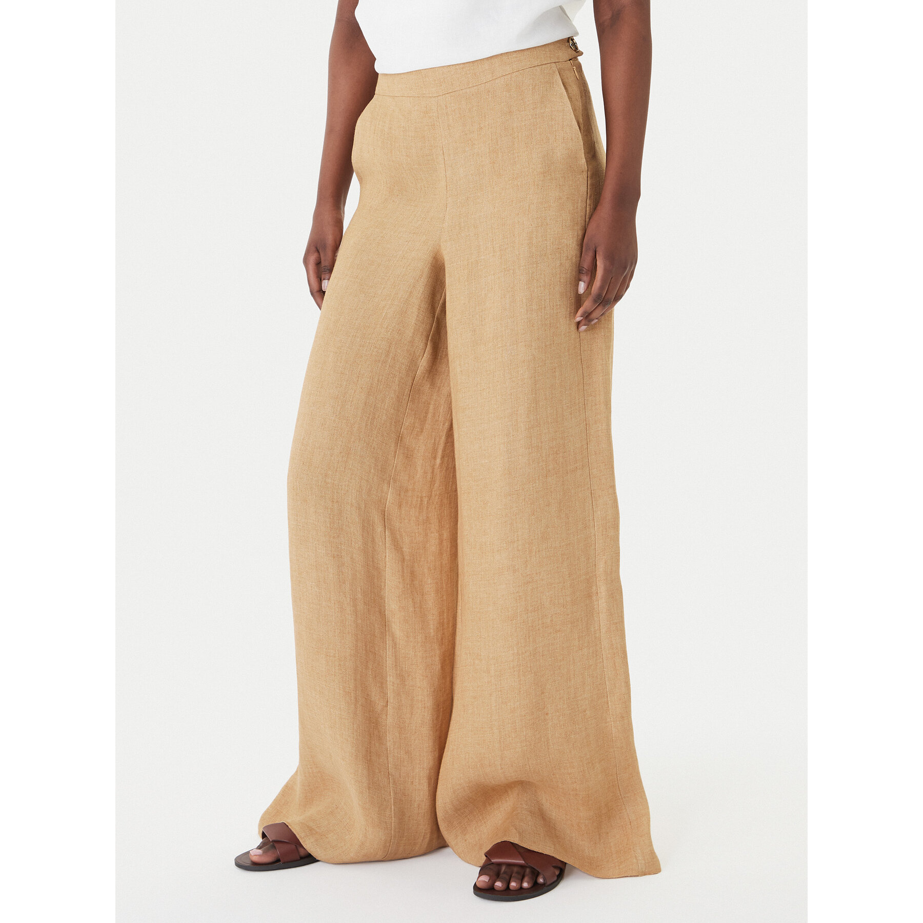 Marella Spodnie palazzo Ottelia 2613131062 Beżowy Wide Leg