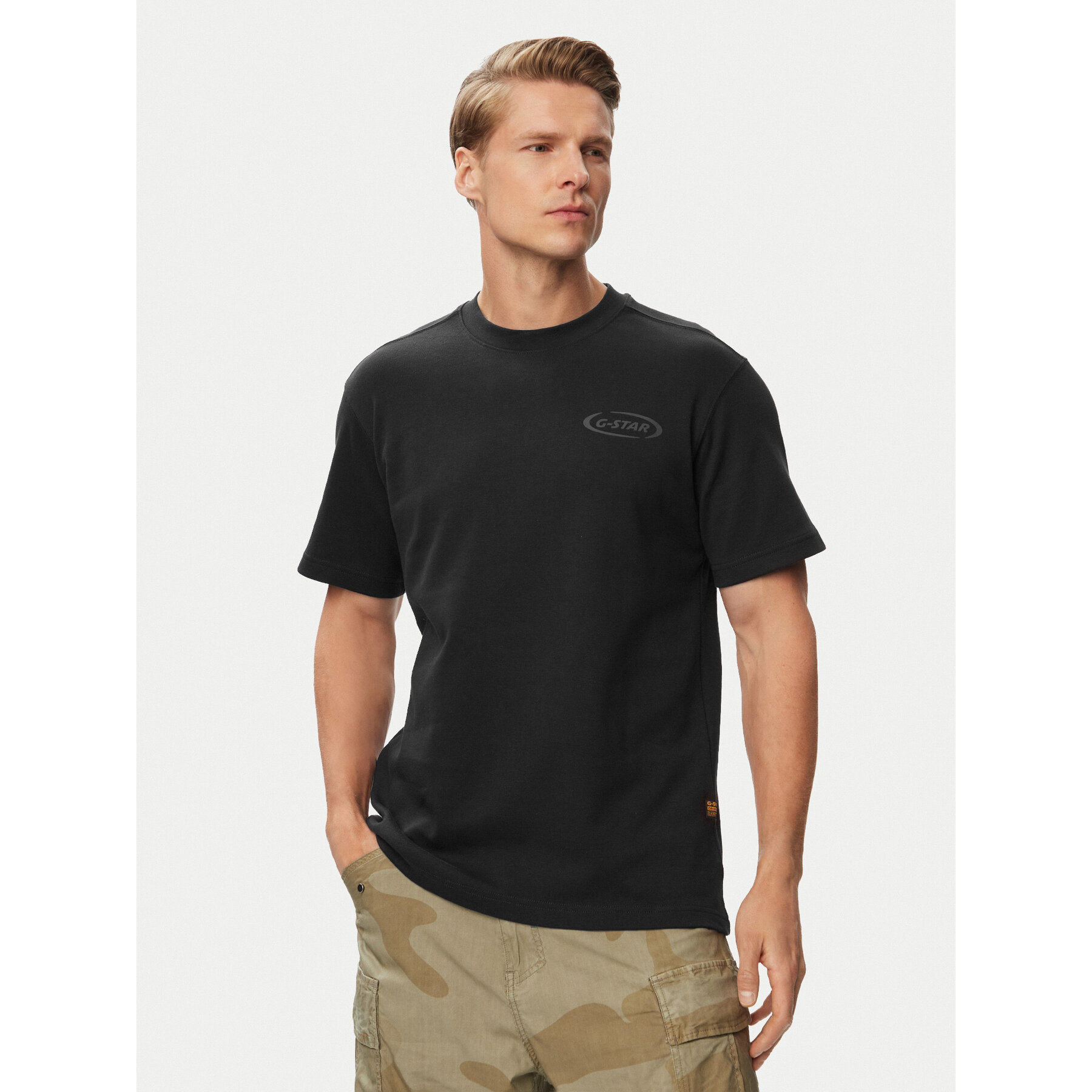 G-Star Raw T-Shirt 90s Logo D28921-D976 Czarny Regular Fit