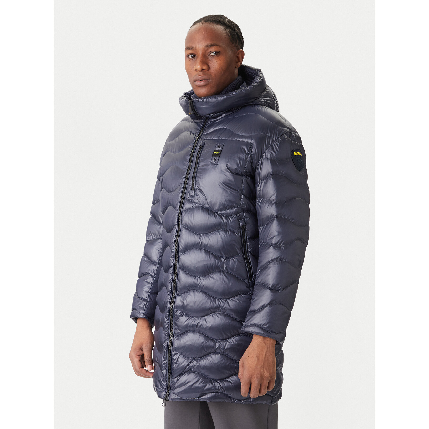 Blauer Kurtka puchowa Impermeabile 25WBLUK03068 Granatowy Regular Fit