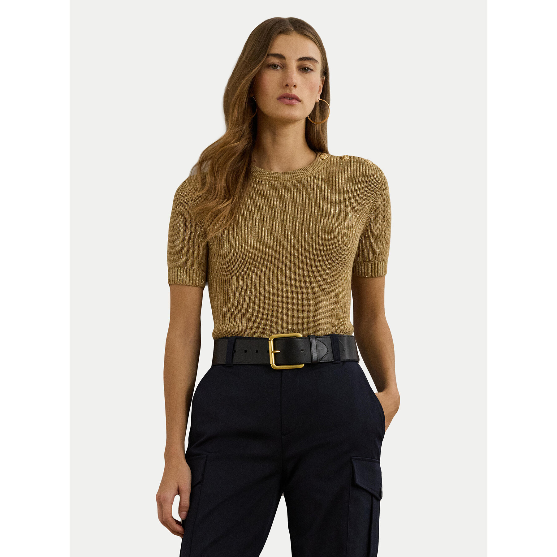 LAUREN RALPH LAUREN Sweter 200957475001 Złoty