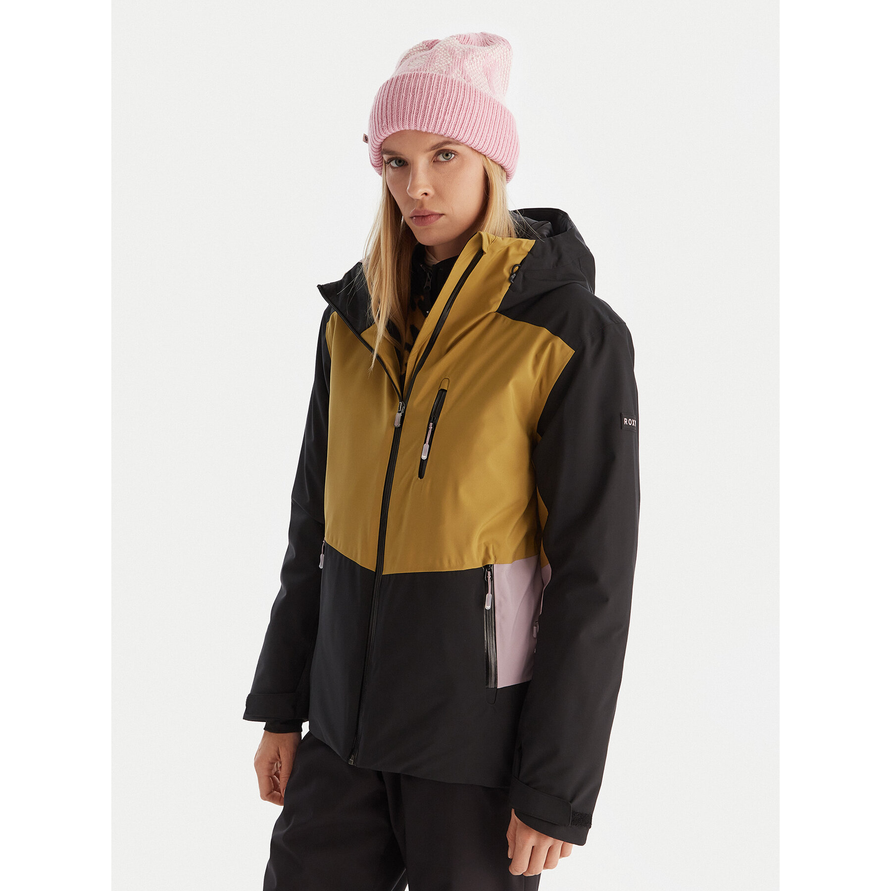 Roxy Kurtka narciarska Stormdash JK ERJTJ03520 Beżowy Tailored Fit