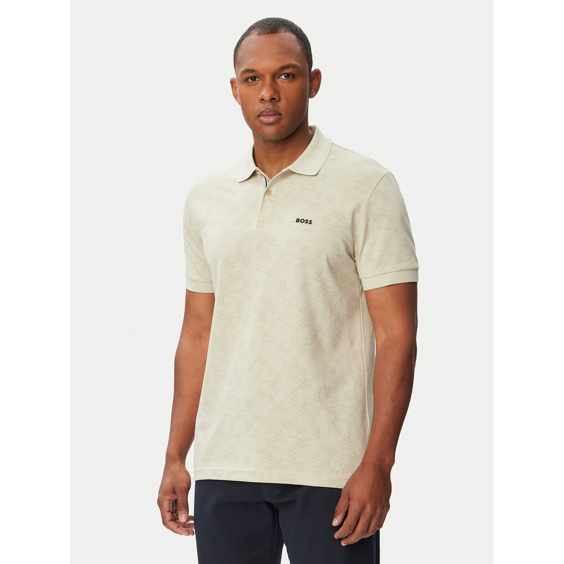 BOSS Polo Swing 50564801 Beżowy jasny Regular Fit