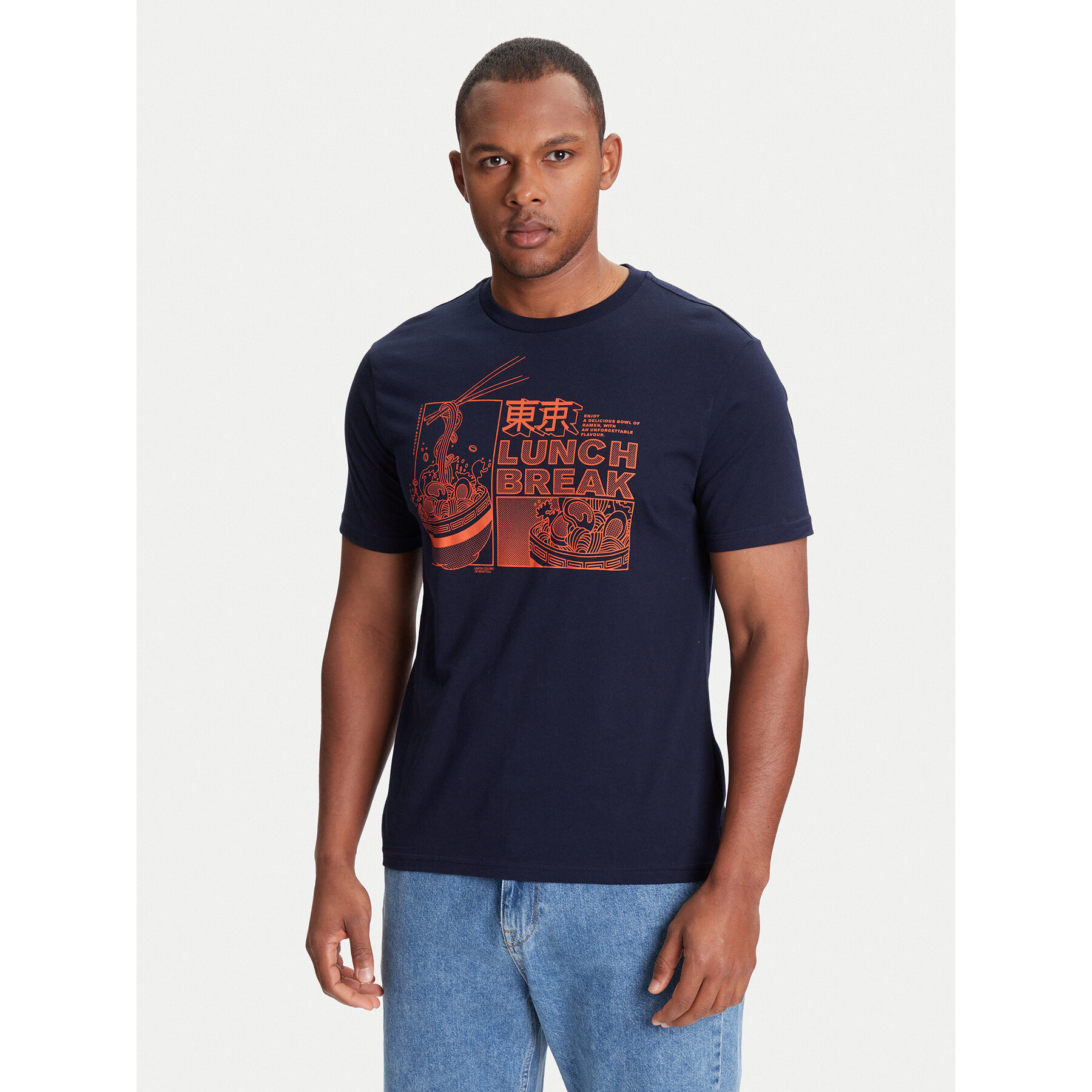 United Colors Of Benetton T-Shirt 3I1XU10A4 Granatowy Relaxed Fit
