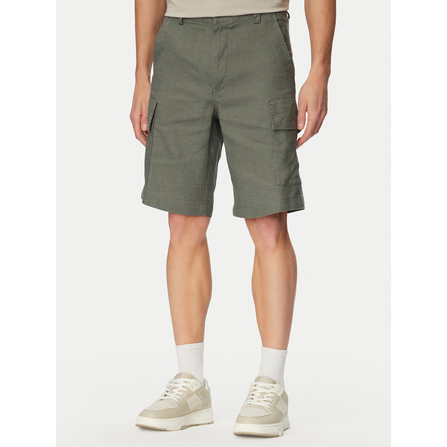 BOSS Szorty materiałowe Sisla 50559366 Szary Relaxed Fit