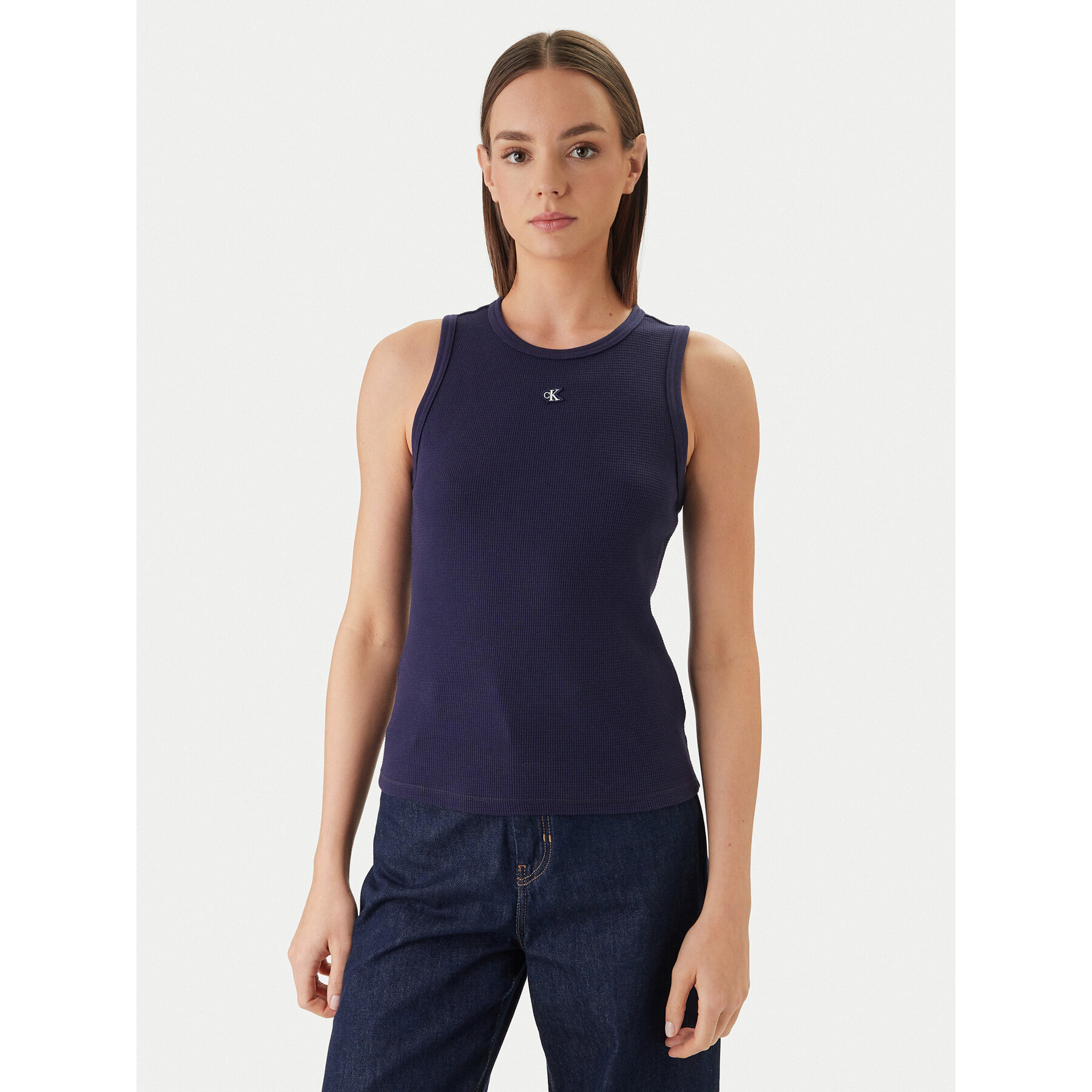 Calvin Klein Jeans Top LV047F232G Fioletowy Slim Fit