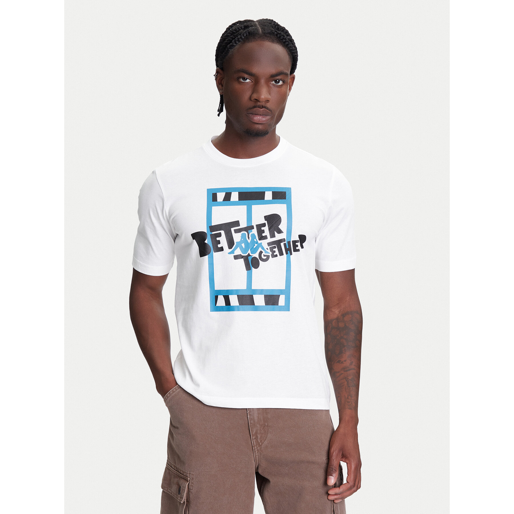 Kappa T-Shirt 351U8JW 001 Biały Regular Fit