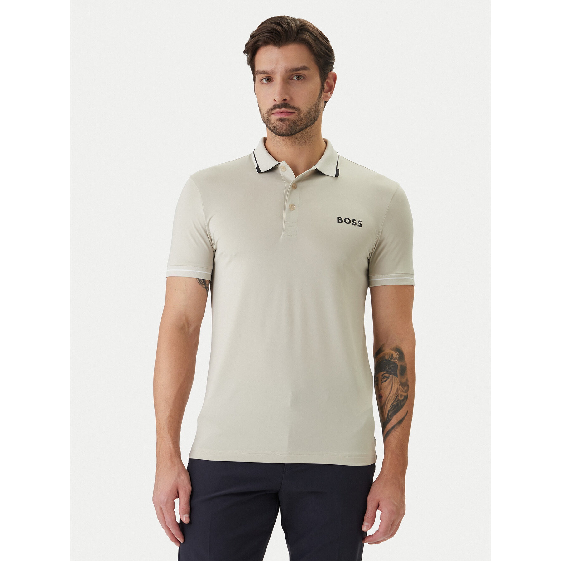 BOSS Polo Paul Pro 50506203 Beżowy Slim Fit