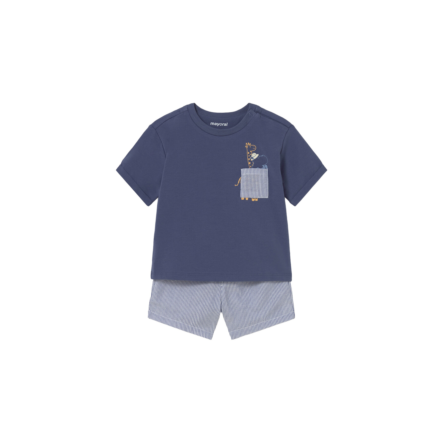 Mayoral Komplet t-shirt i spodenki 1228 Granatowy Regular Fit
